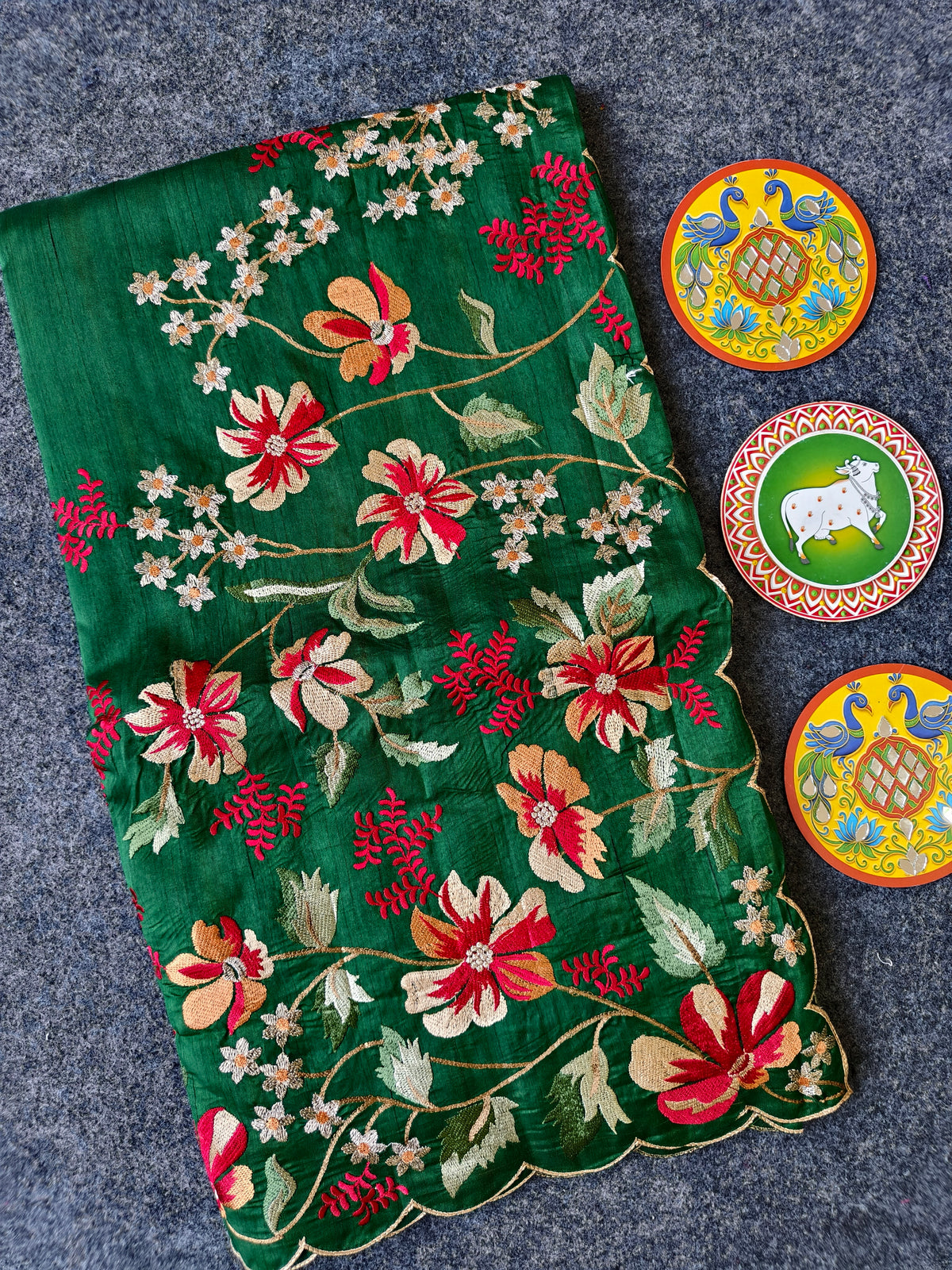 Maharani Matka Silk Embroidered Saree