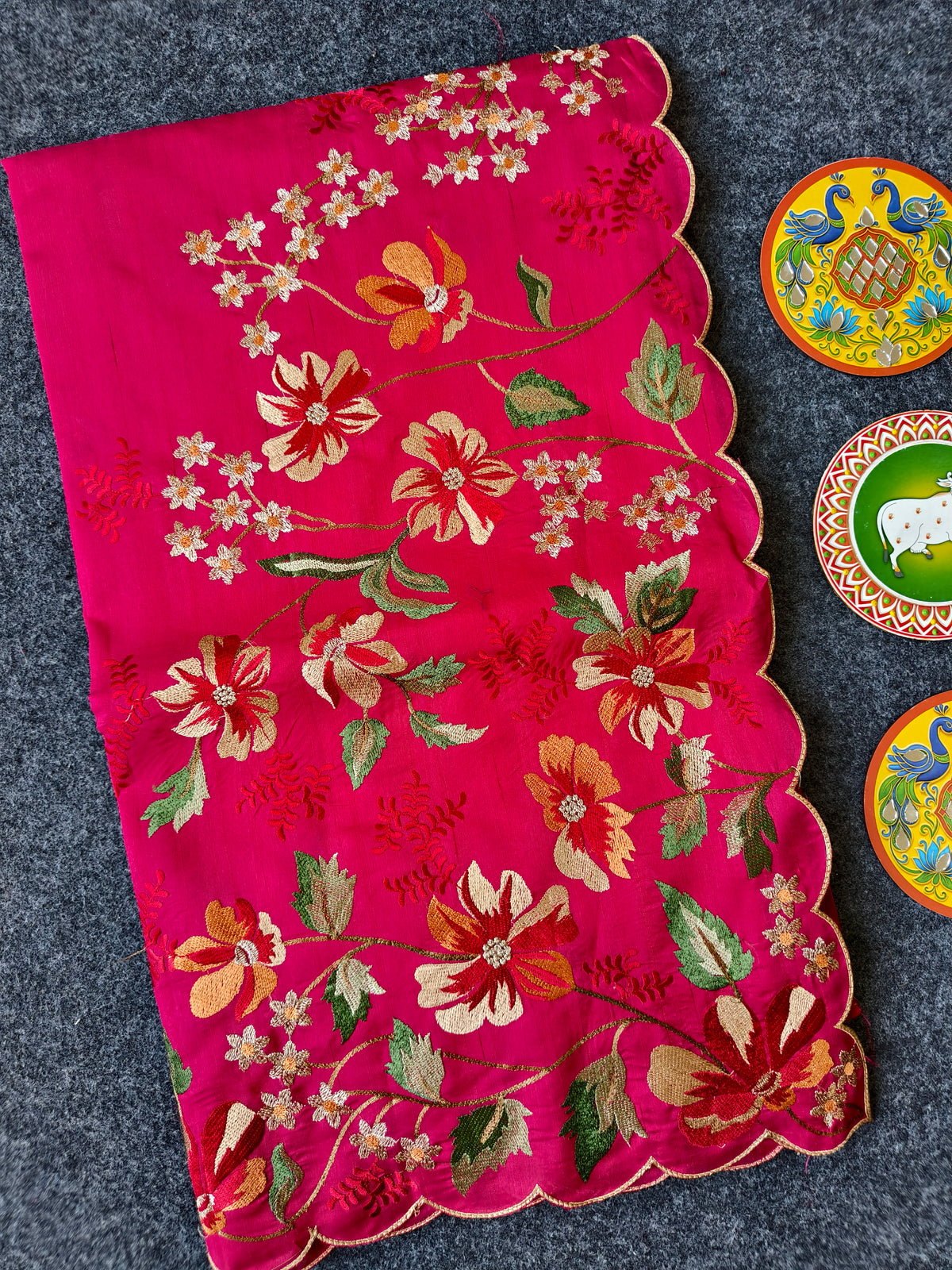 Maharani Matka Silk Embroidered Saree