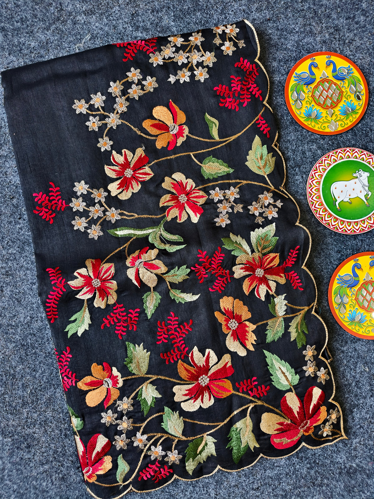 Maharani Matka Silk Embroidered Saree