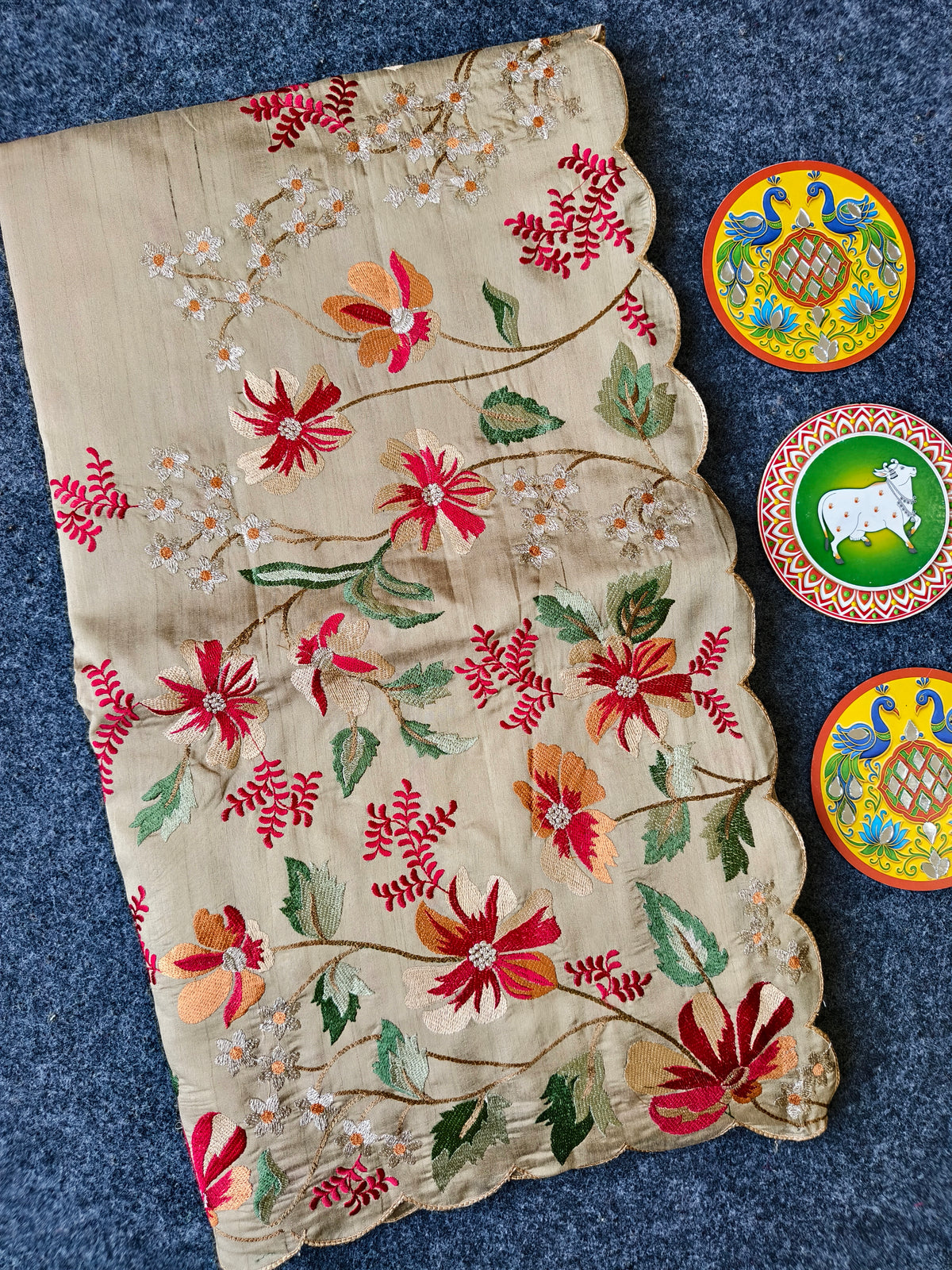 Maharani Matka Silk Embroidered Saree