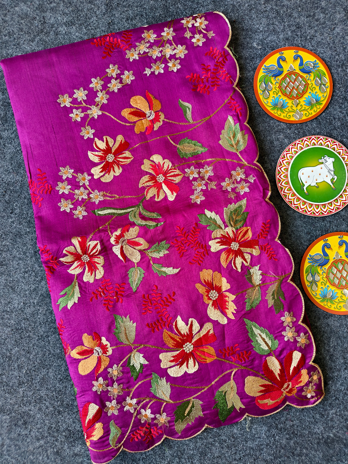 Maharani Matka Silk Embroidered Saree