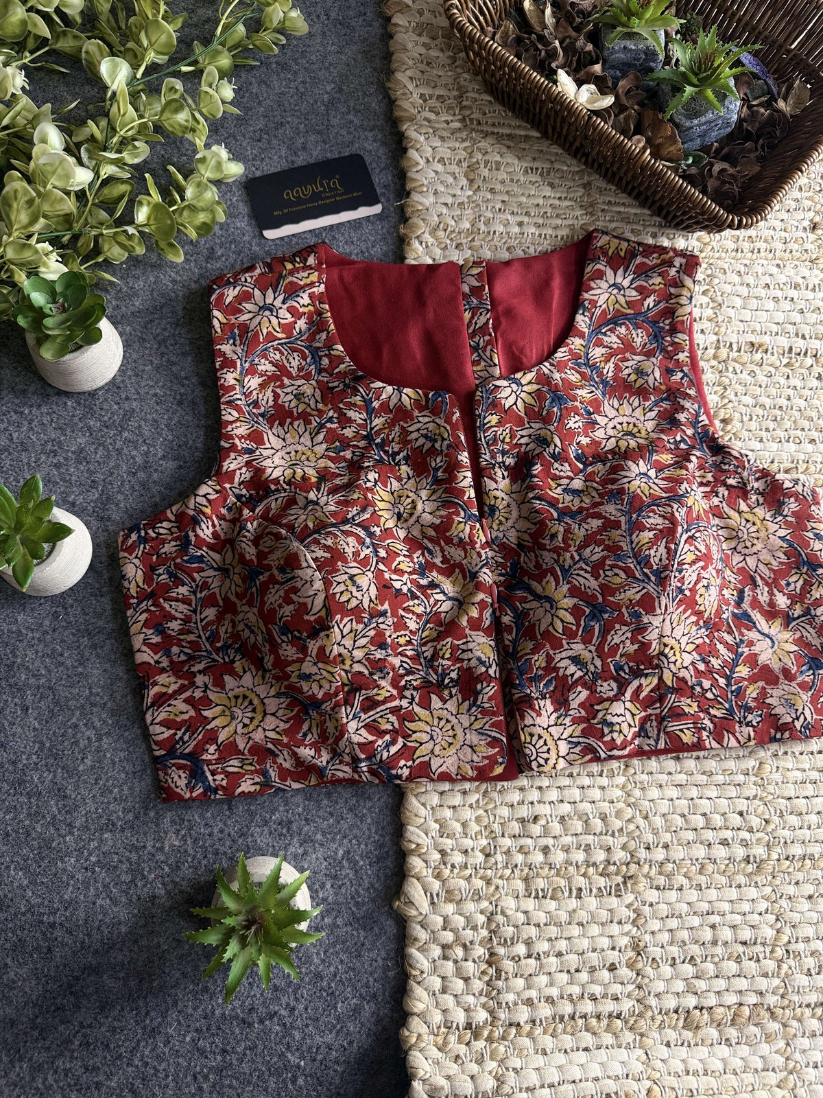 Kalamkari Chic – Double Chain Designer Blouse