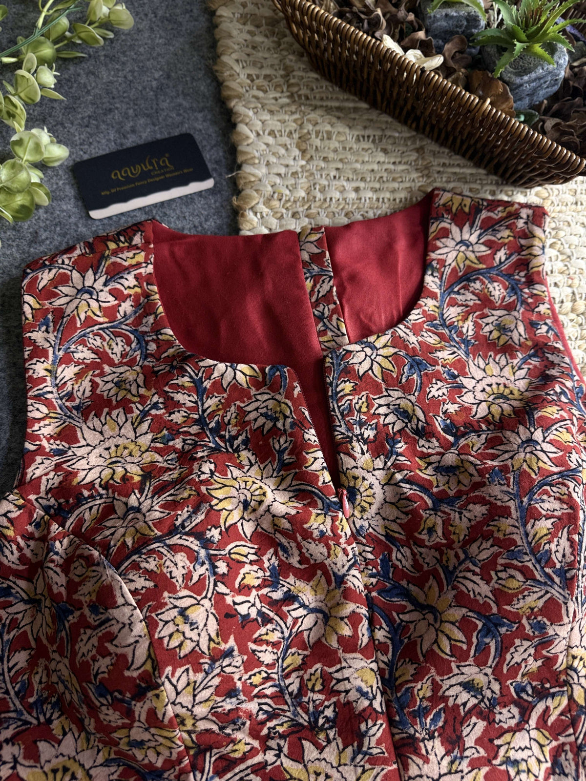 Kalamkari Chic – Double Chain Designer Blouse