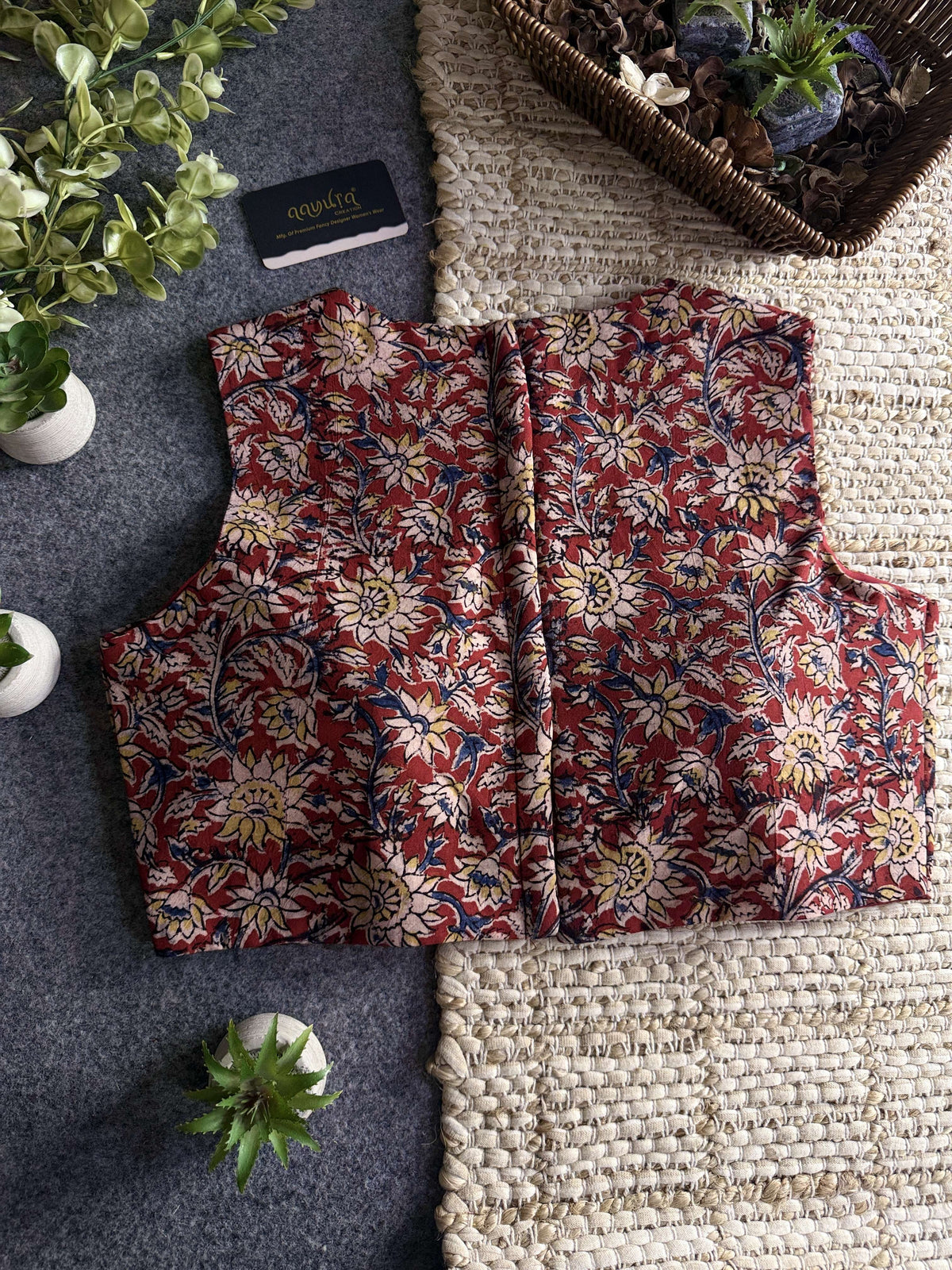 Kalamkari Chic – Double Chain Designer Blouse