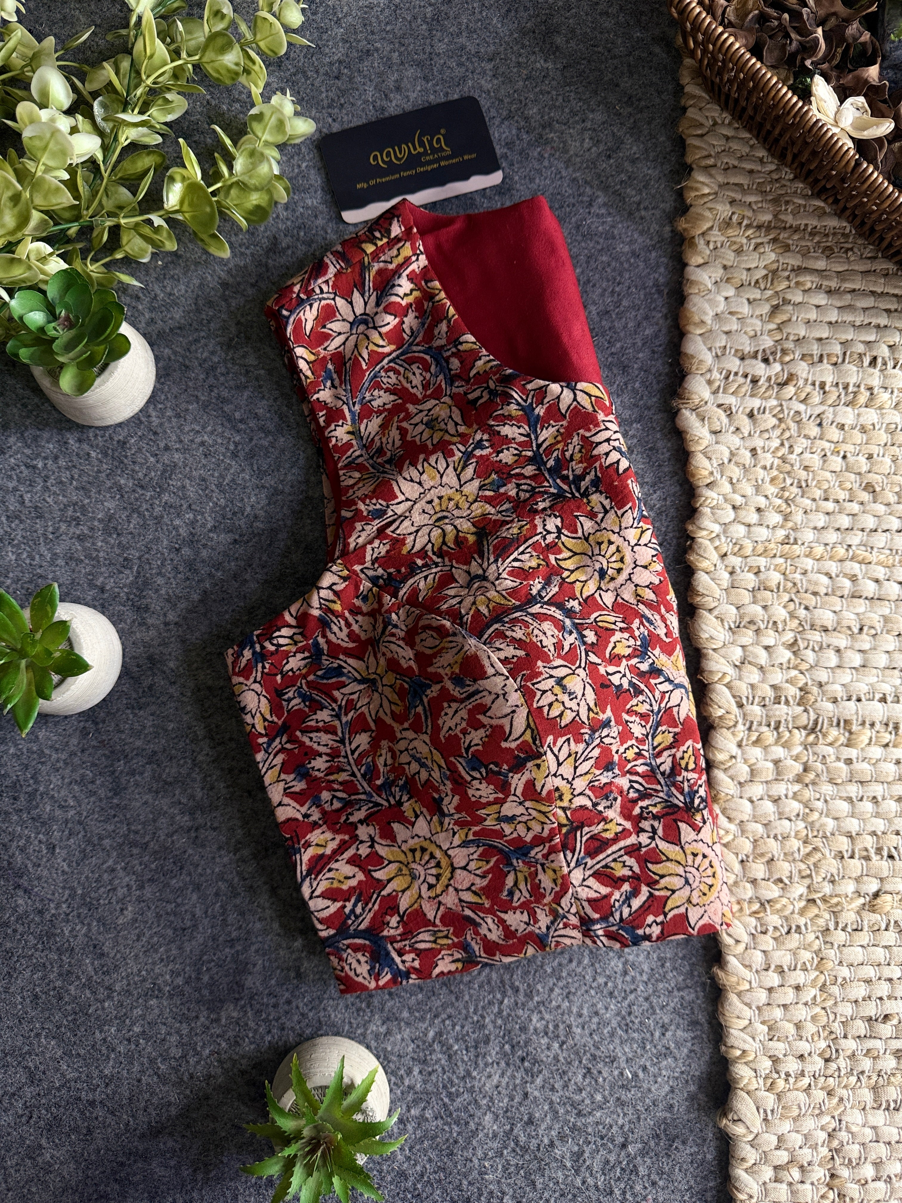 Kalamkari Chic β Double Chain Designer Blouse