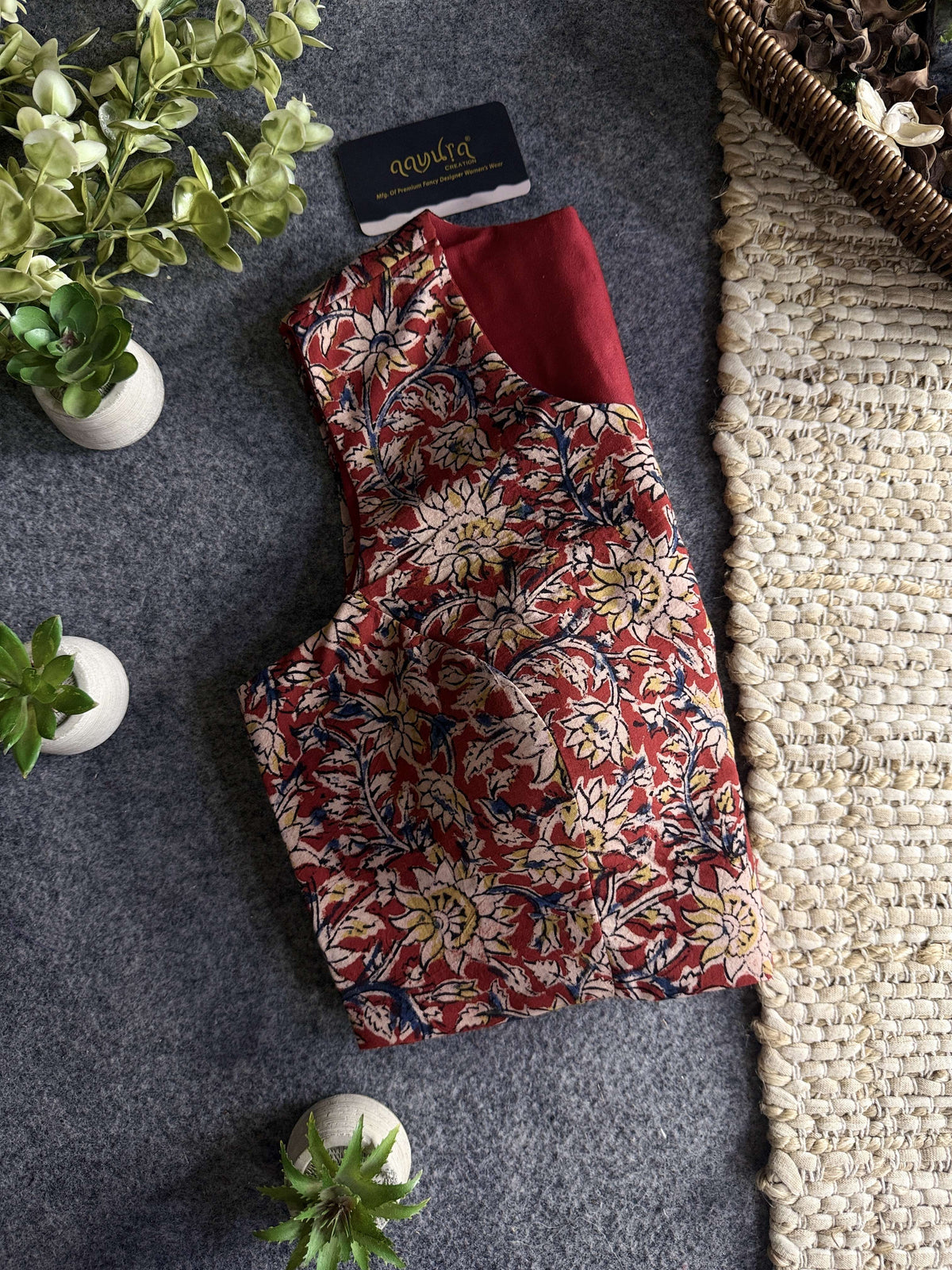 Kalamkari Chic – Double Chain Designer Blouse