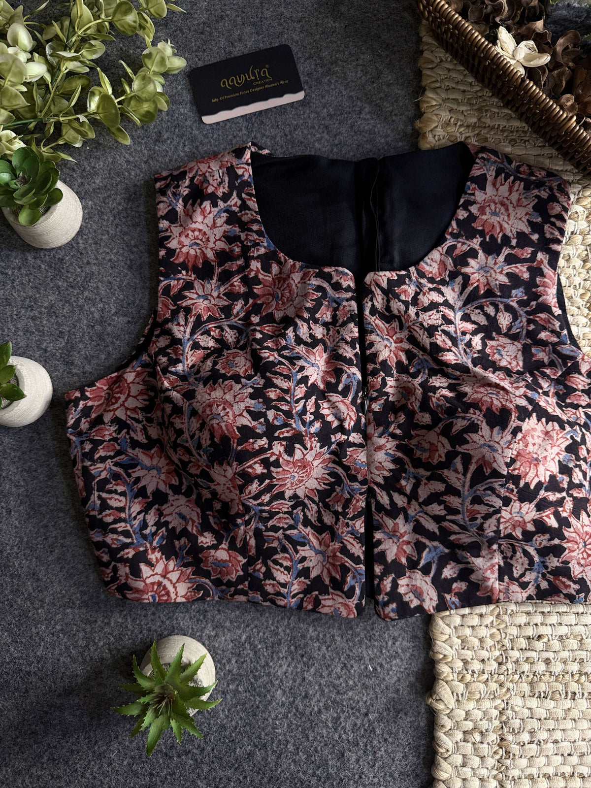 Kalamkari Chic – Double Chain Designer Blouse