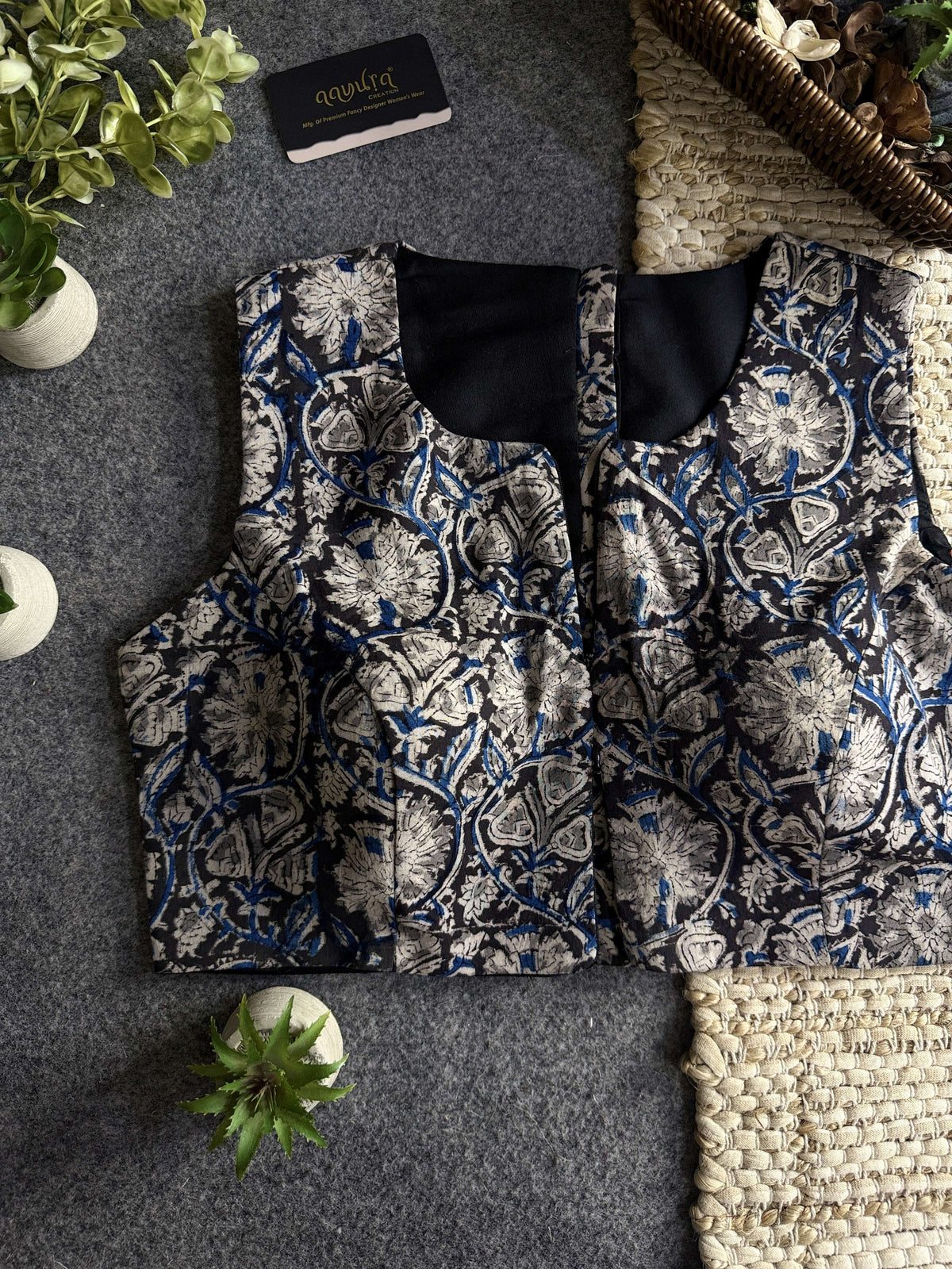 Kalamkari Chic – Double Chain Designer Blouse