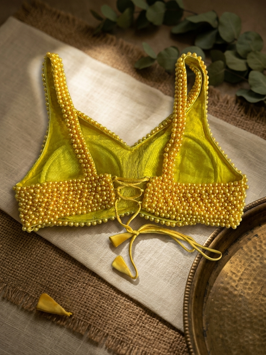 Designer Pearl Bead Work Blouse