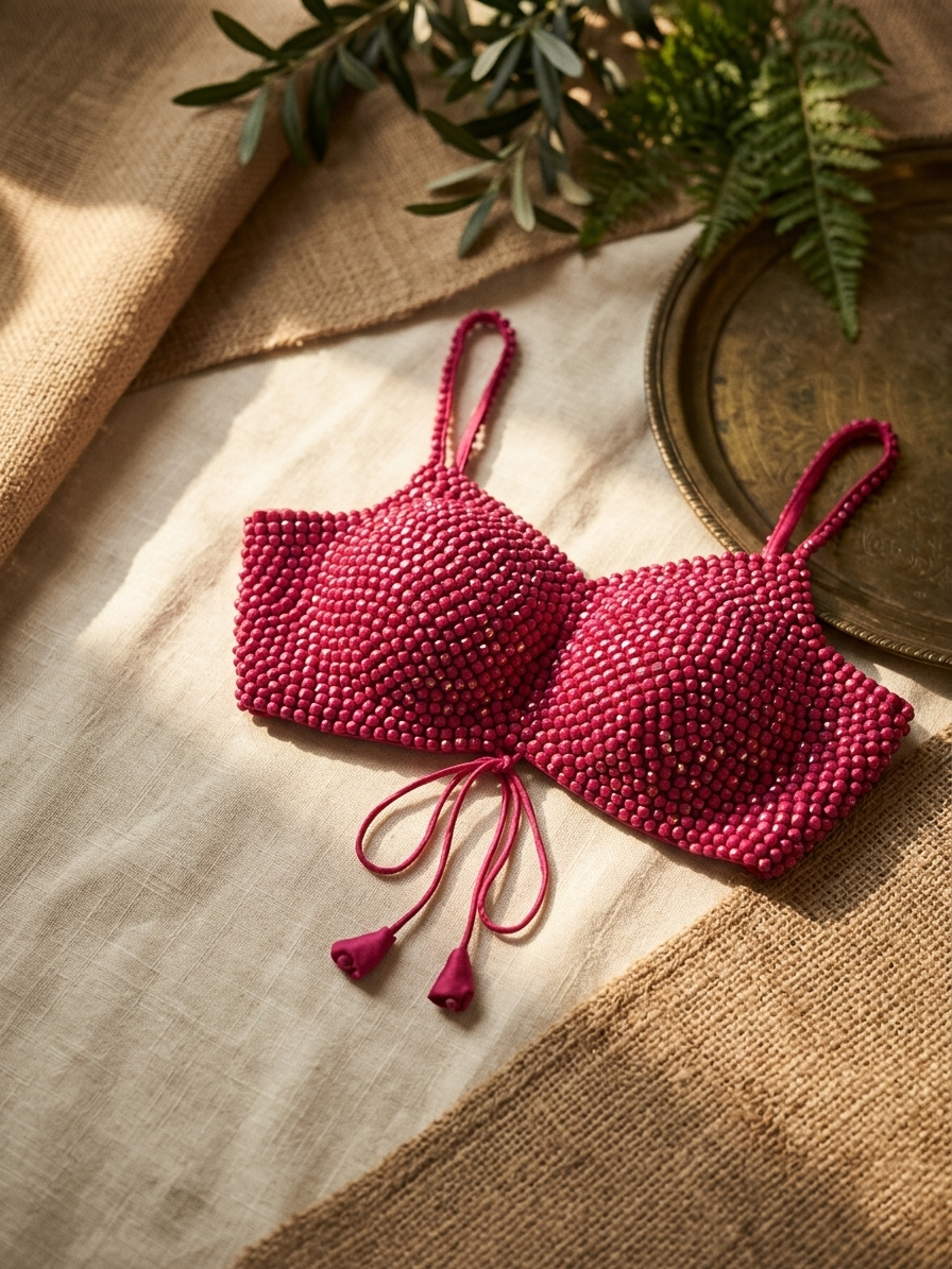 Luxury Pearl Embellished Silk Blouse