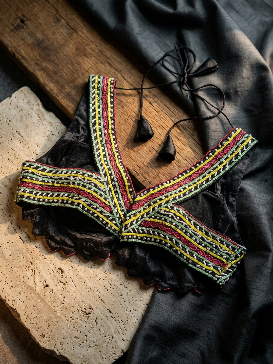 Elegant Silk Handcrafted Blouse