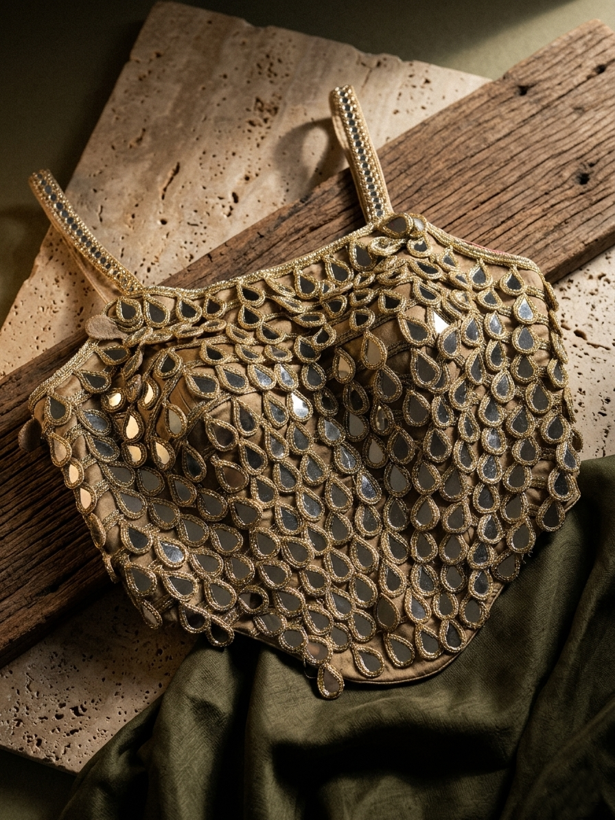 Elite Mirror & Handwork Silk Blouse