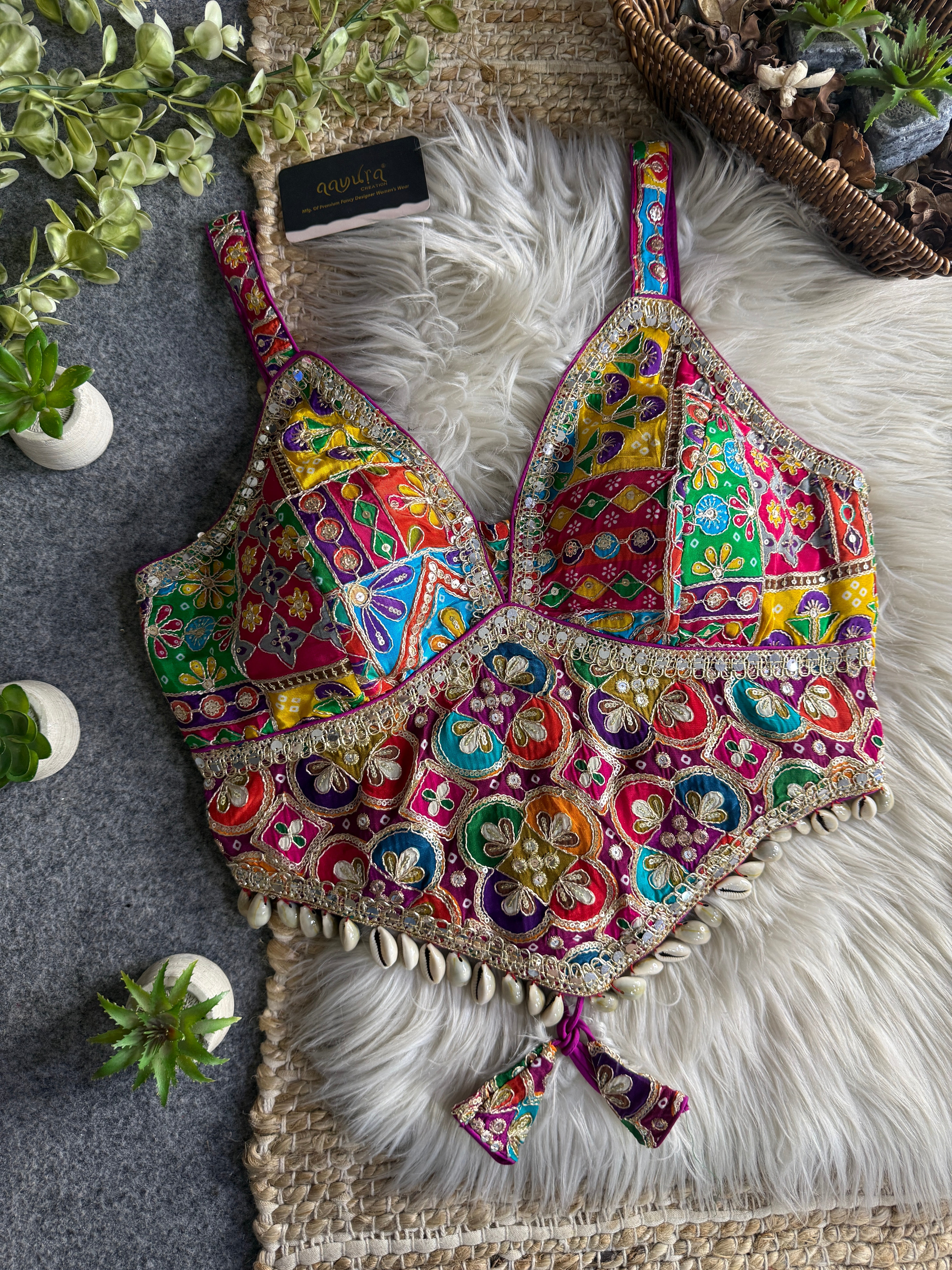 Shankhini Shell Work Long Blouse