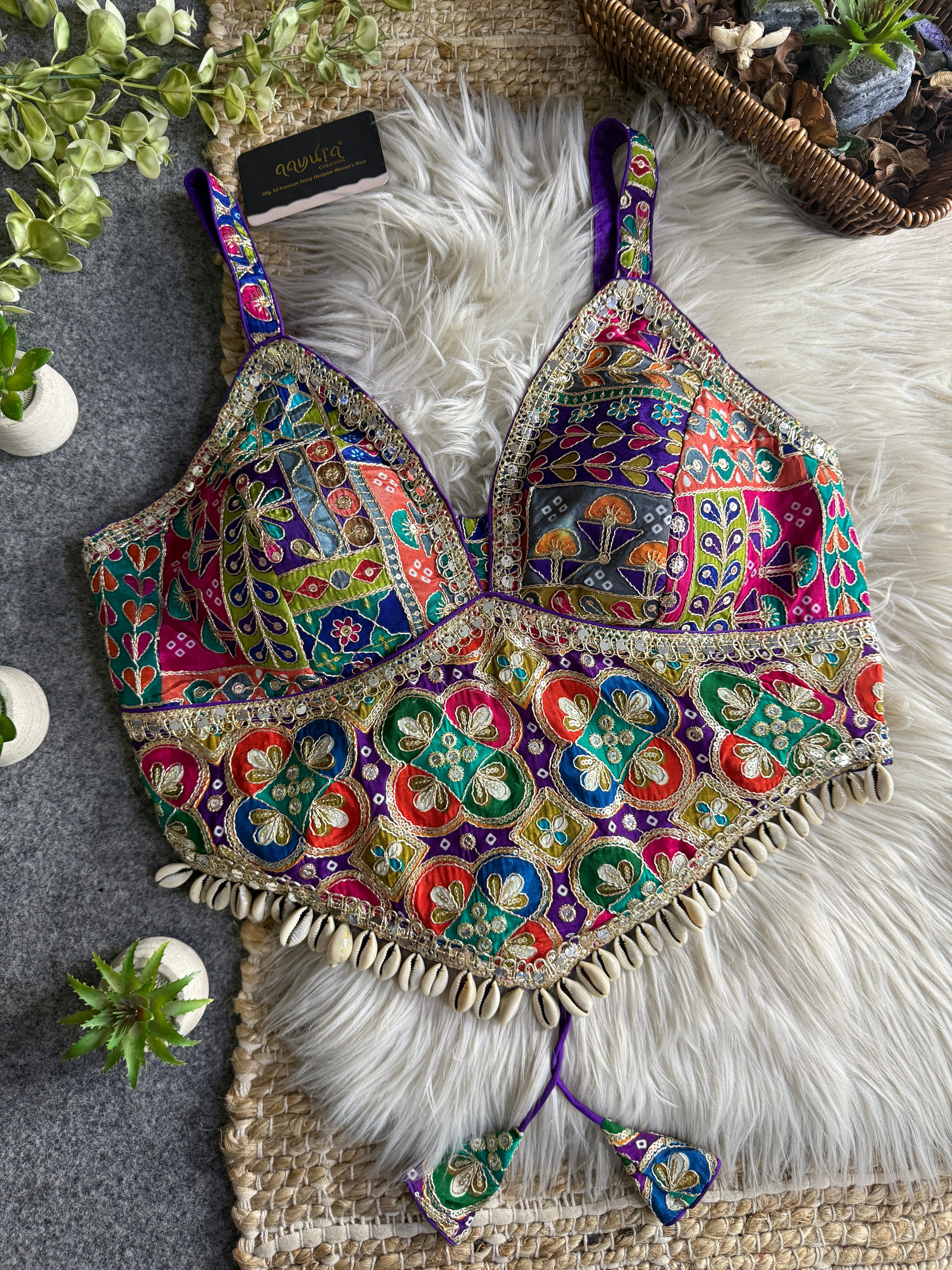 Shankhini Shell Work Long Blouse