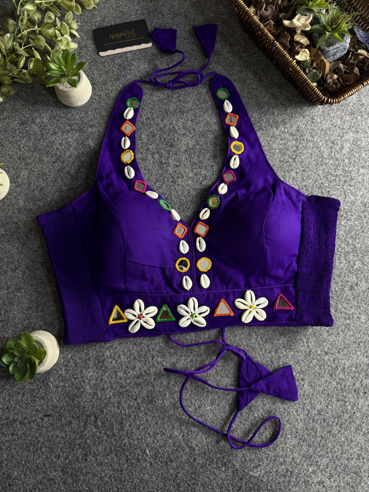 Navya Mirror Halter Neck Blouse