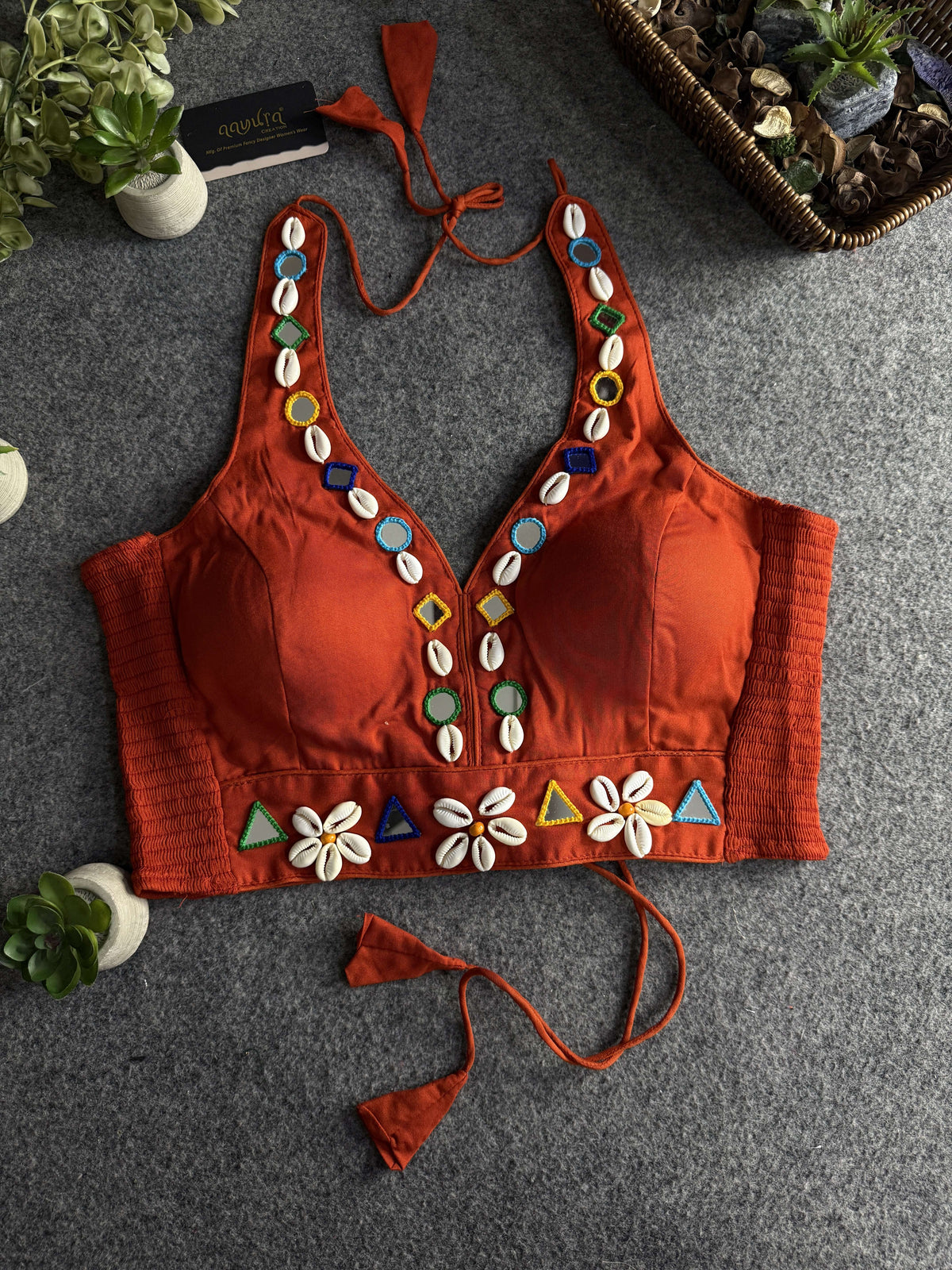 Navya Mirror Halter Neck Blouse
