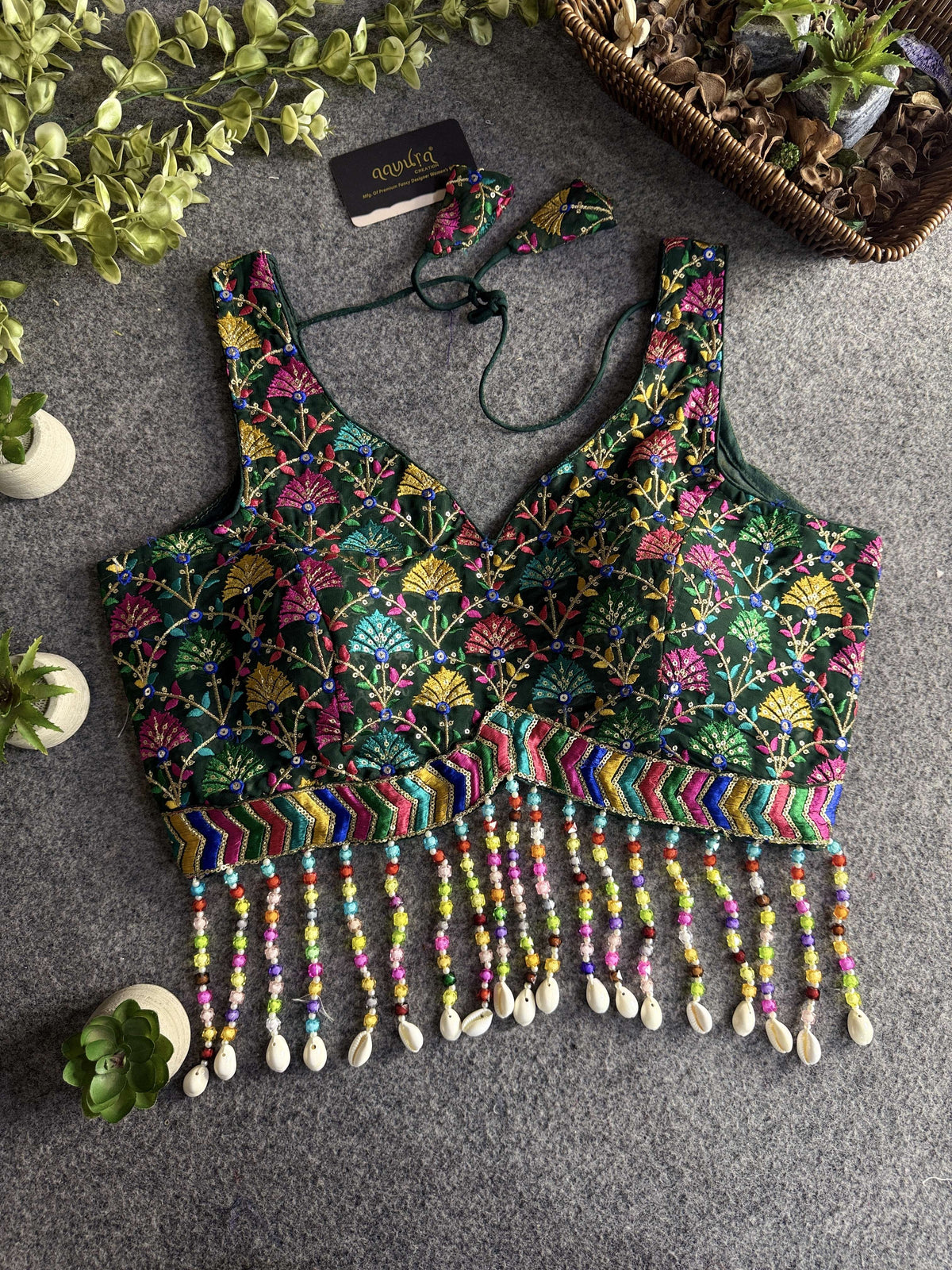 Shell Elegance Embroidered Blouse