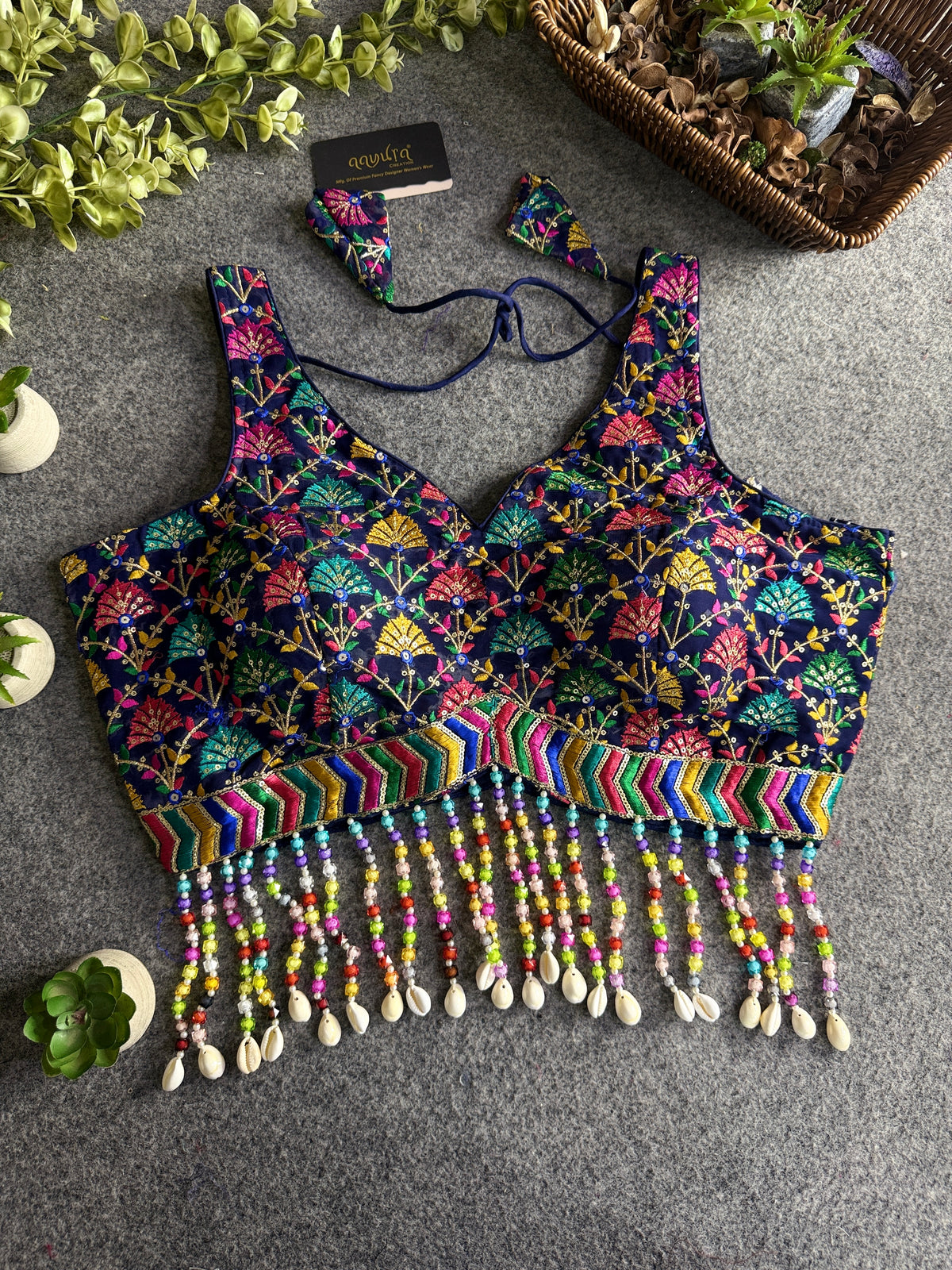 Shell Elegance Embroidered Blouse