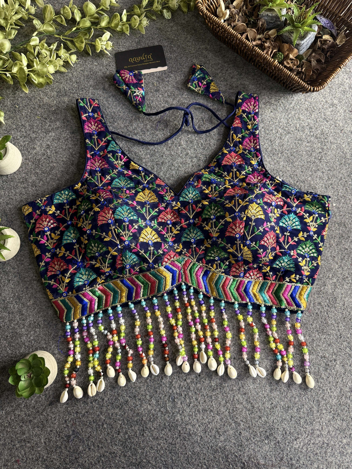 Shell Elegance Embroidered Blouse