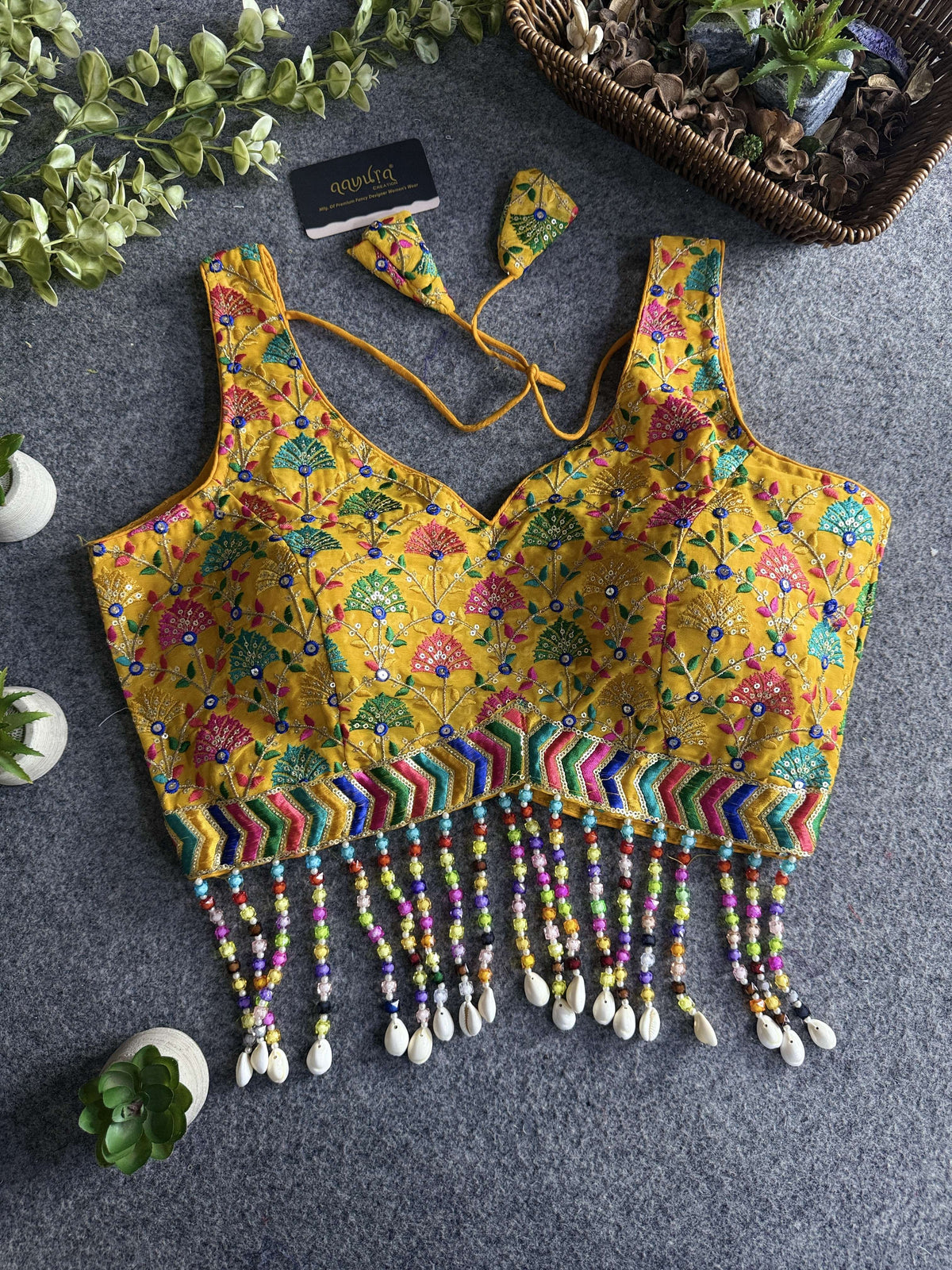 Shell Elegance Embroidered Blouse