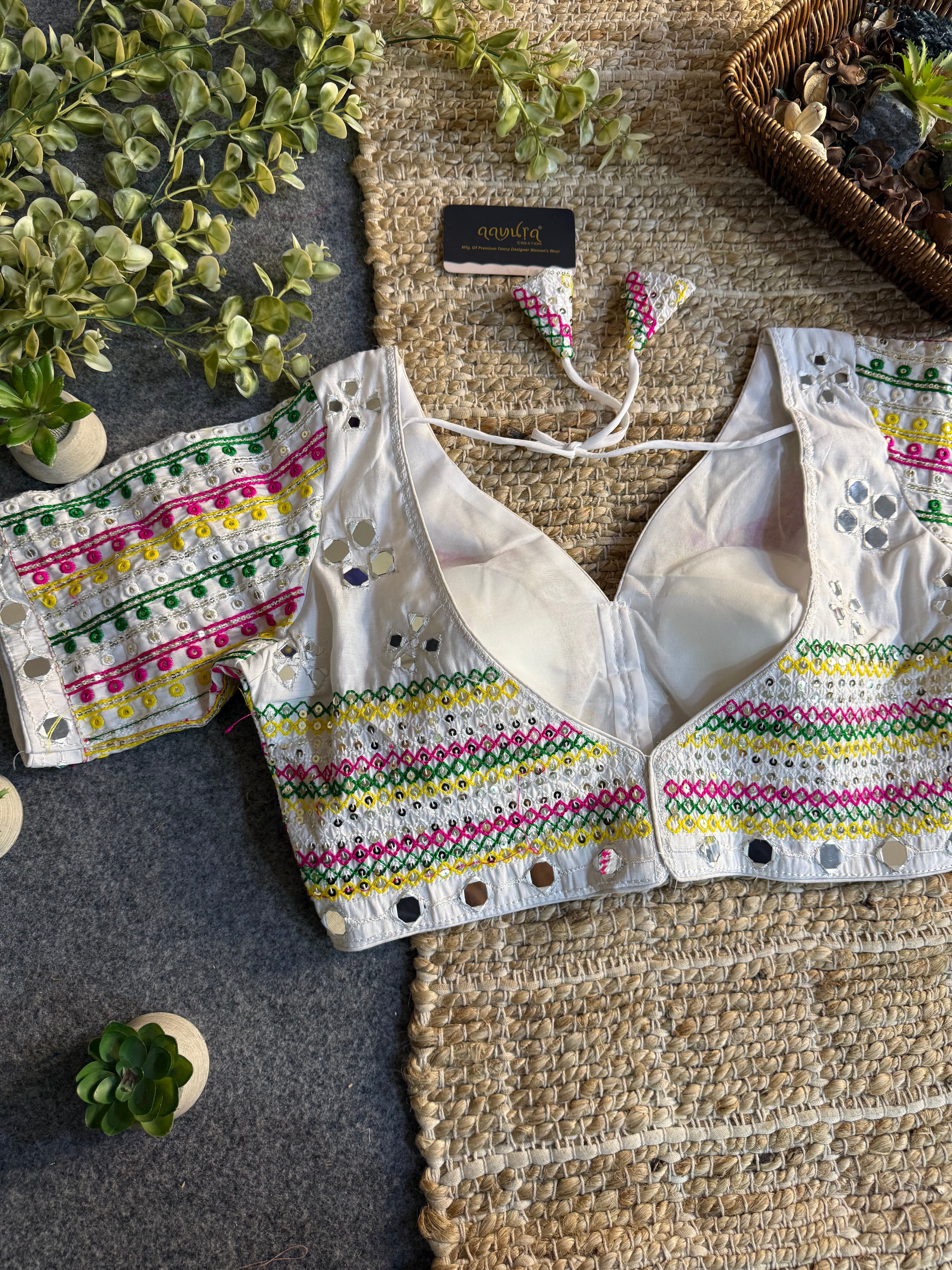 Aabha Navratri Roman Silk Blouse