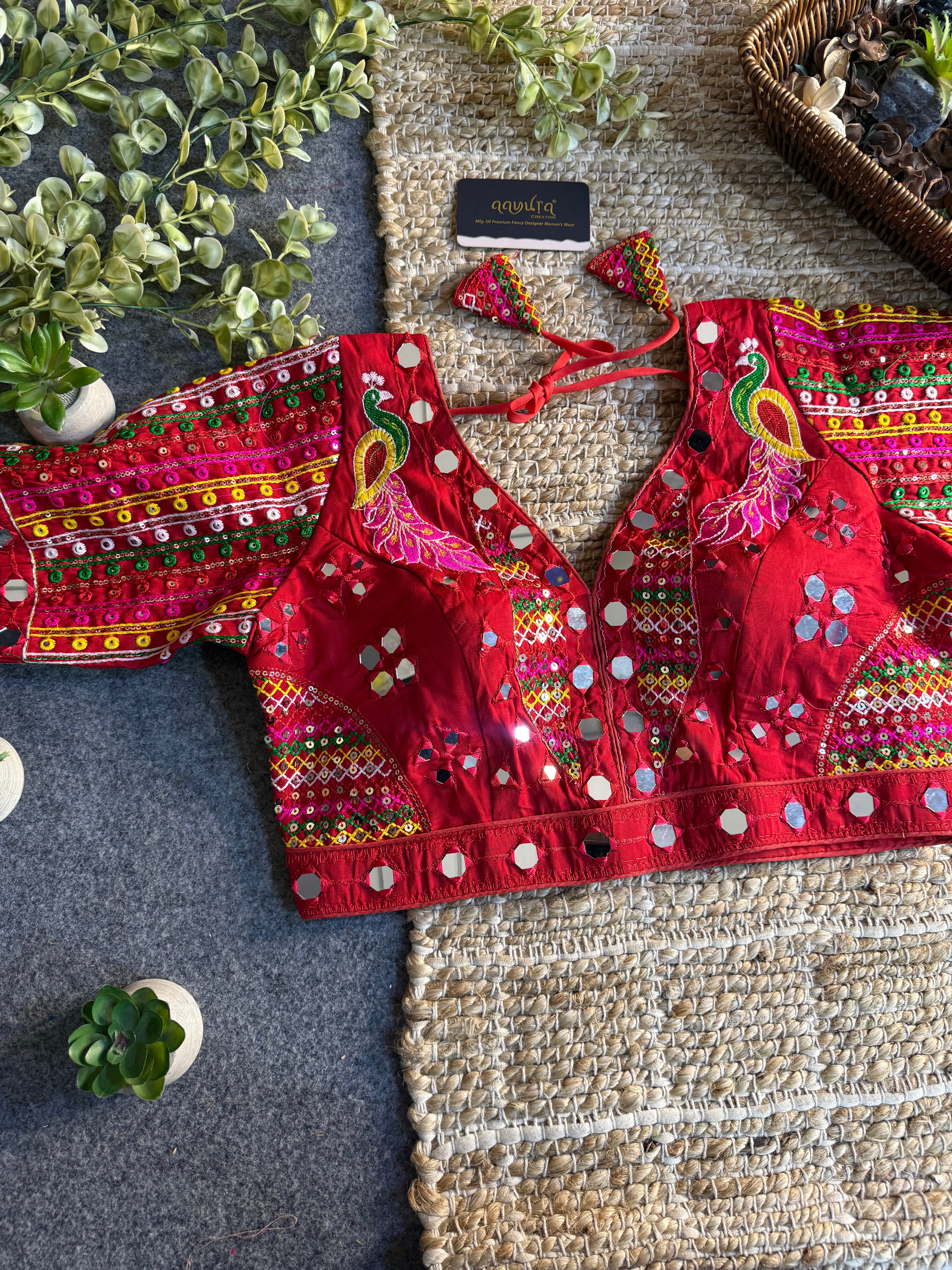 Aabha Navratri Roman Silk Blouse