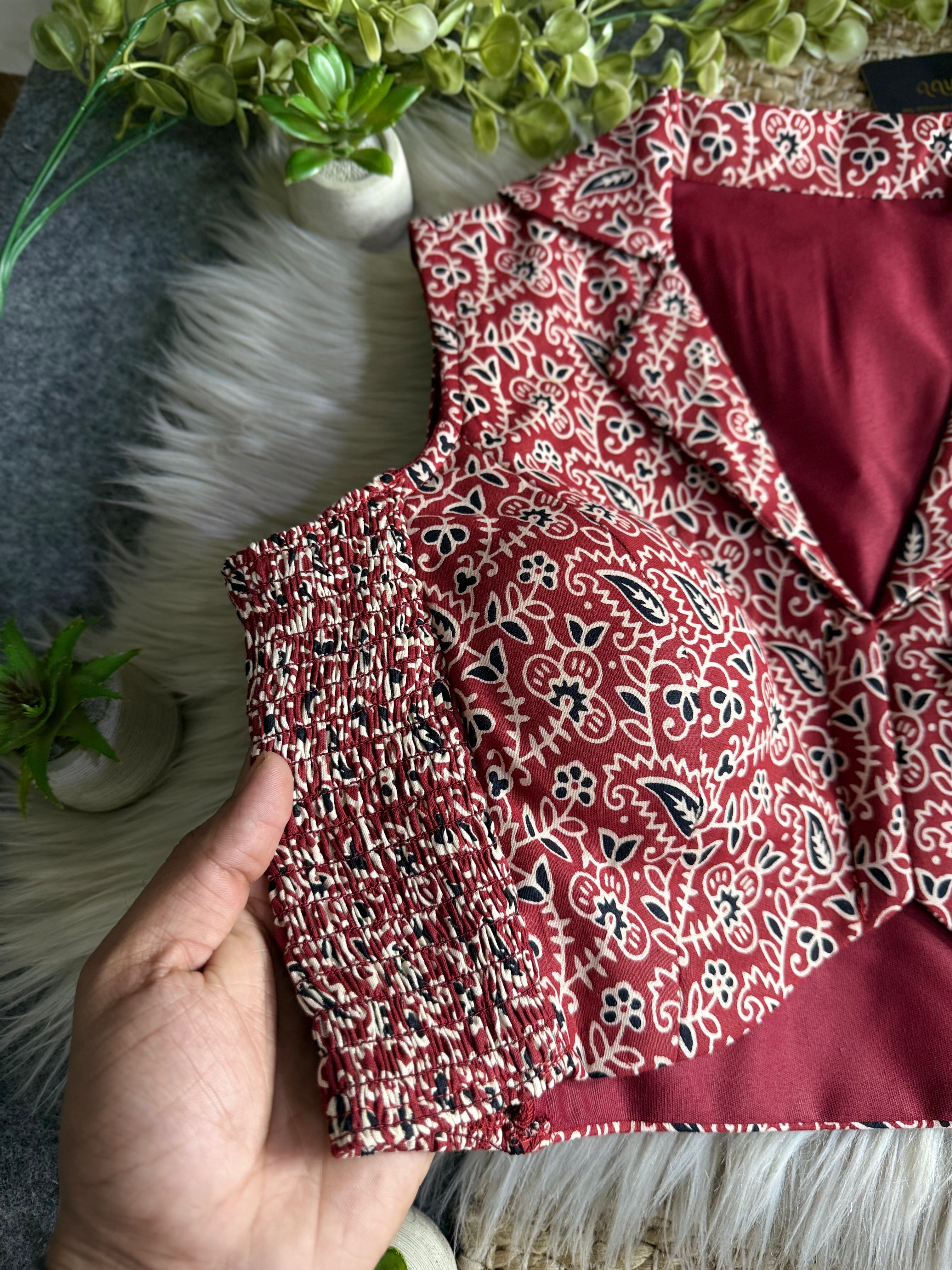 Madhuri Cotton Print Blouse