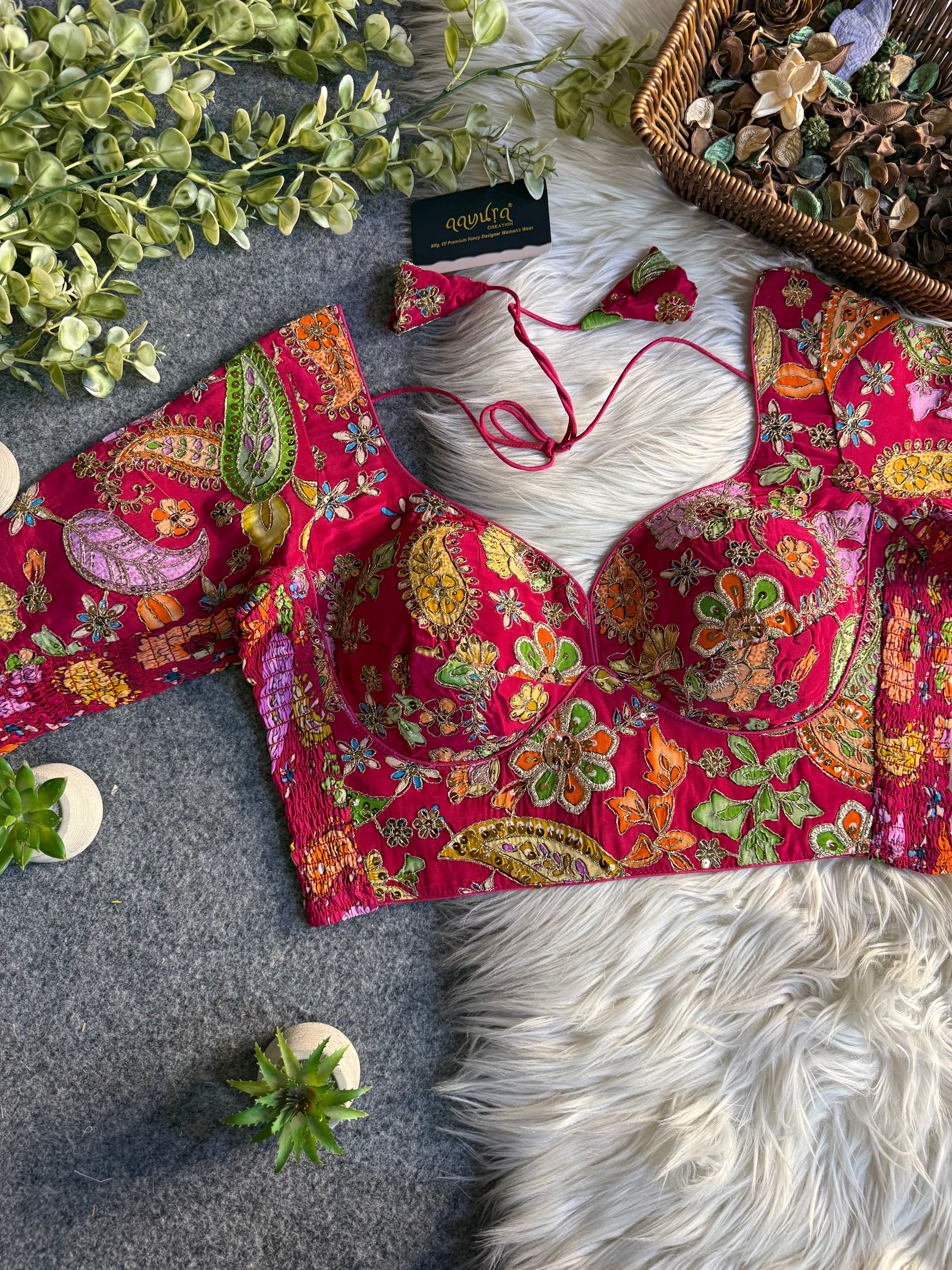 Aaradhya Pure Crepe Streachable Blouse