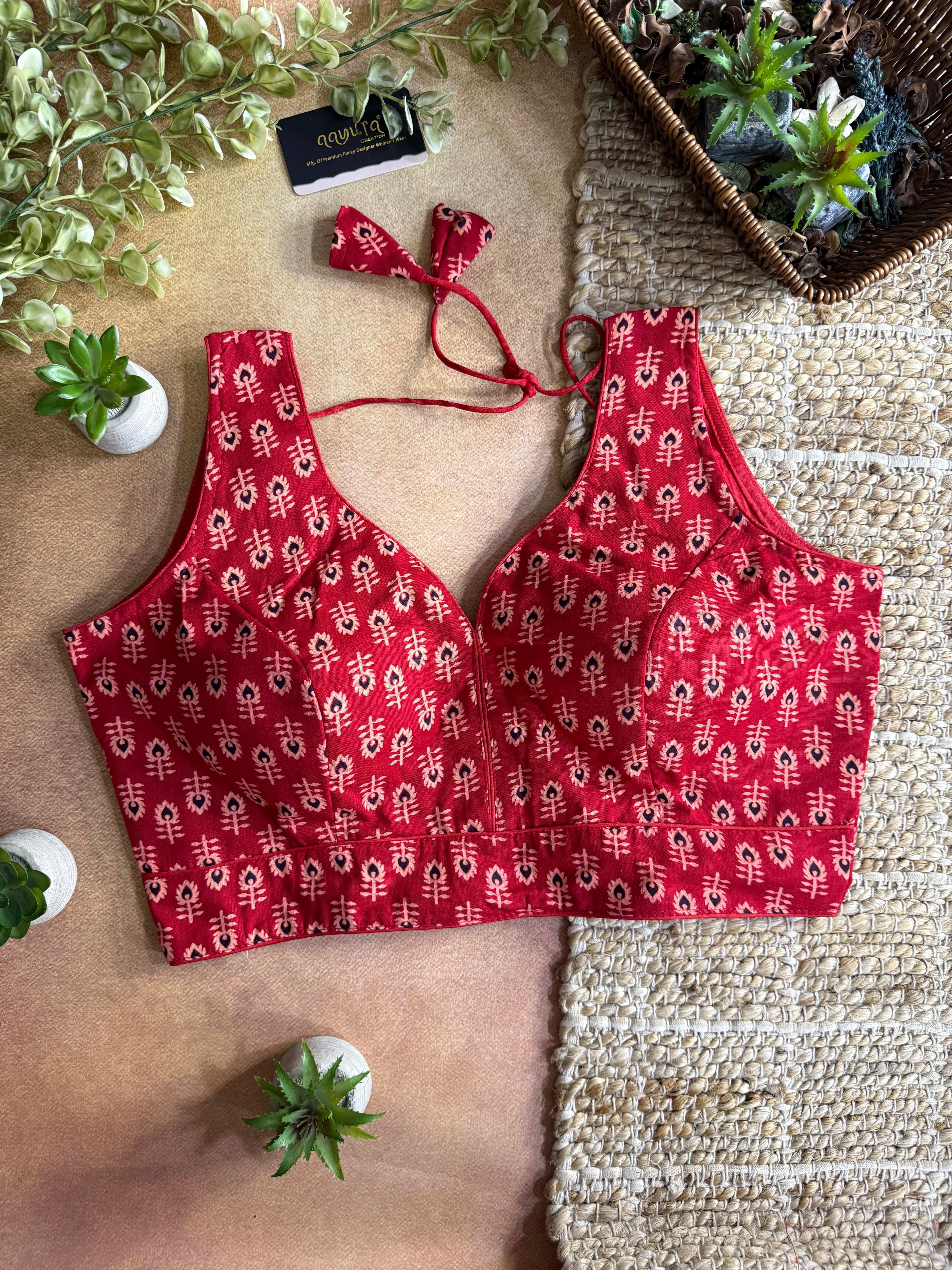 Aaranya Pure Cotton Ajrakh Blouse