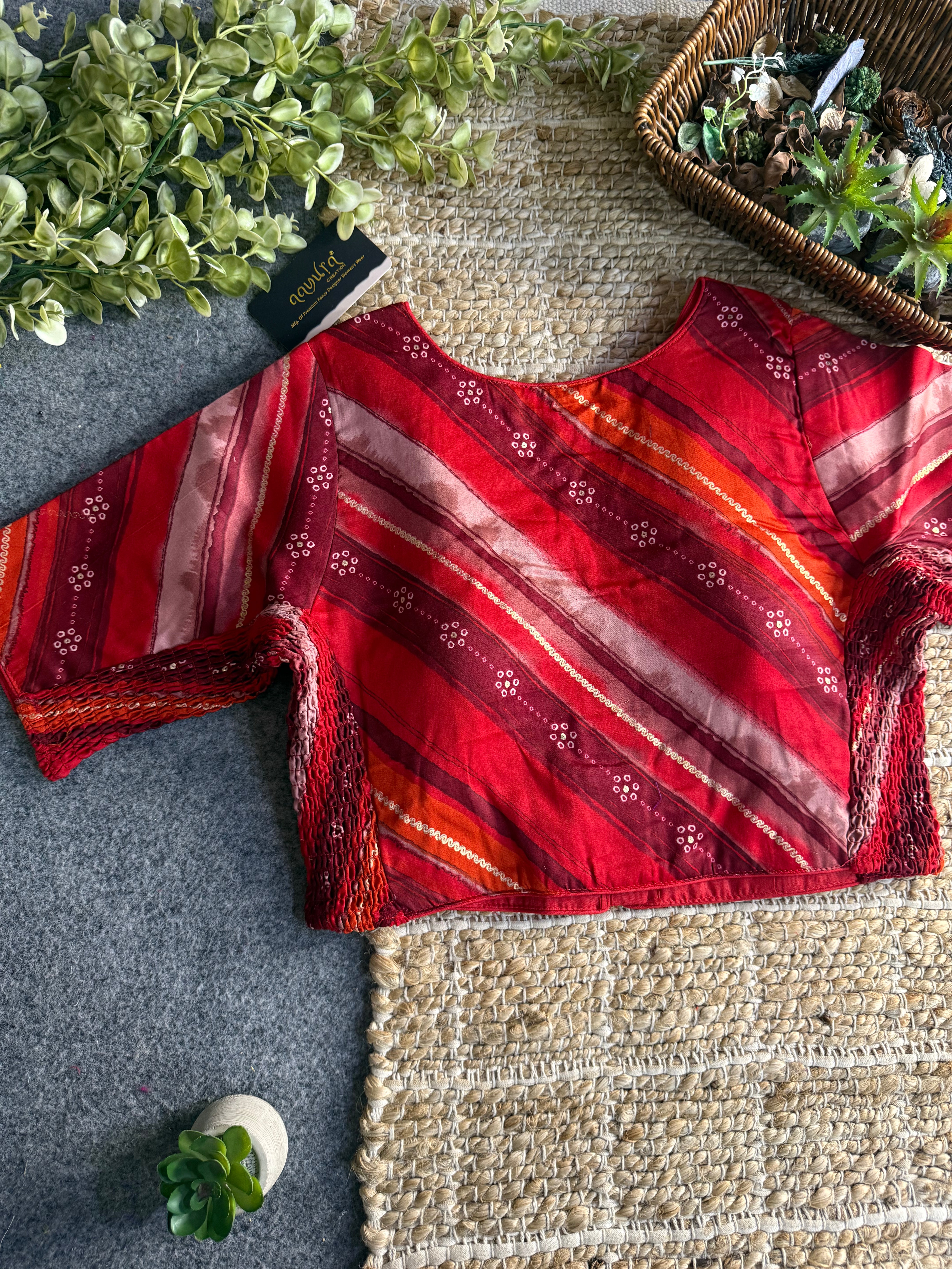 Premium Glaze Cotton Boat Neck Padded Blouse