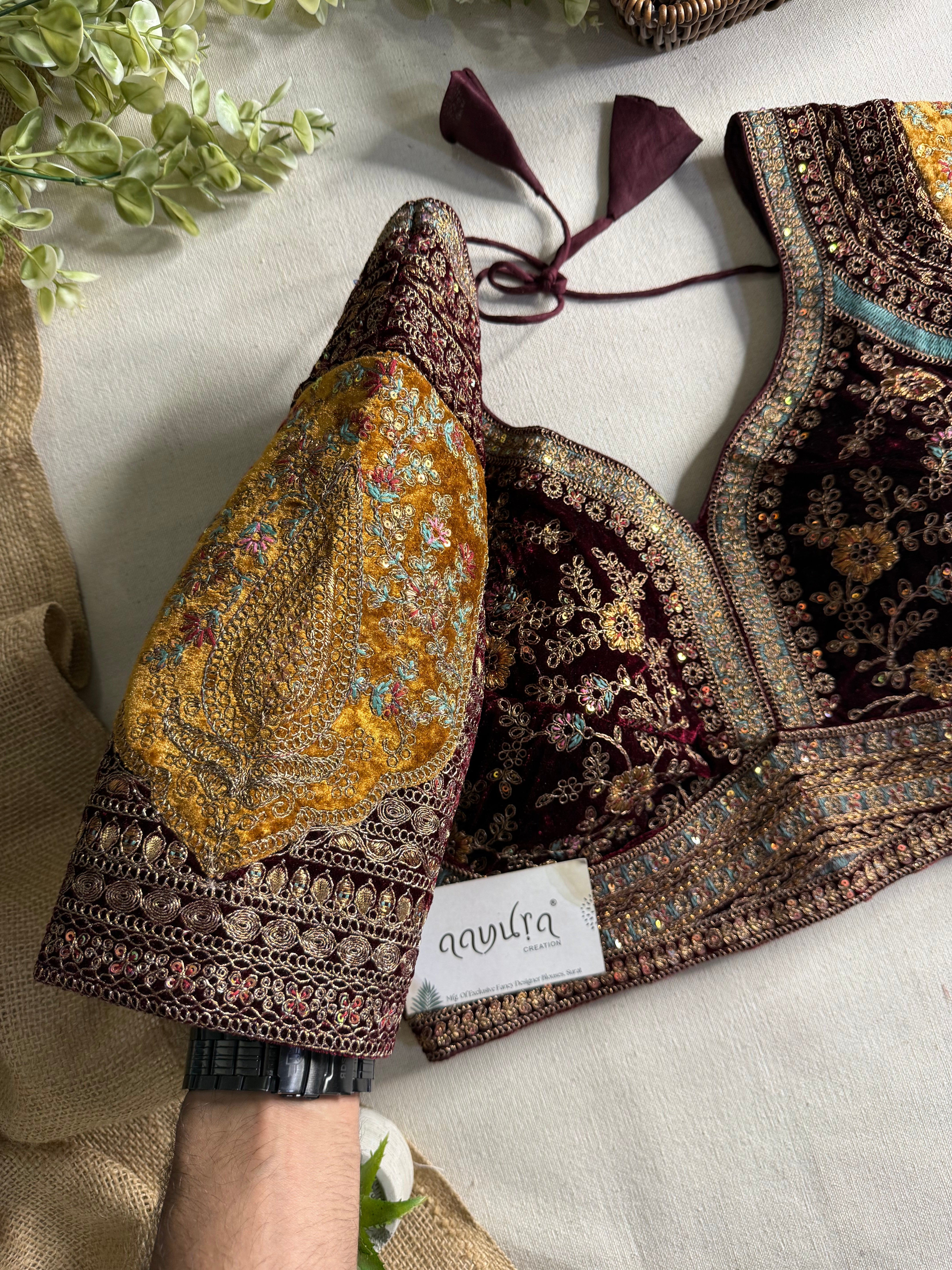 Aadhira Royal Velvet Blouse