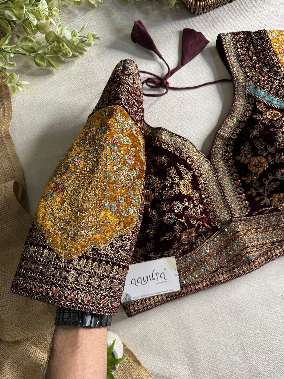 Aadhira Royal Velvet Blouse