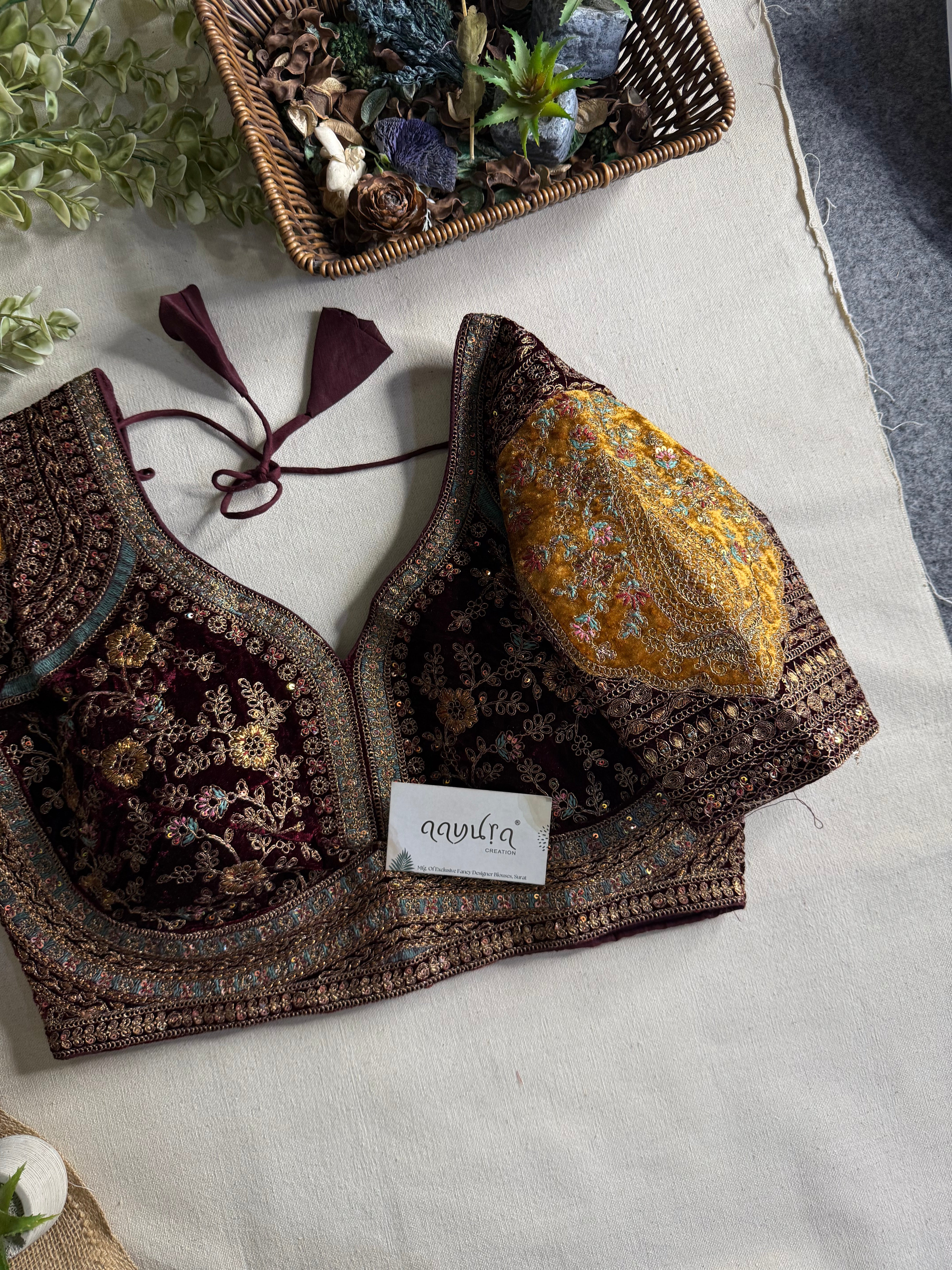 Aadhira Royal Velvet Blouse