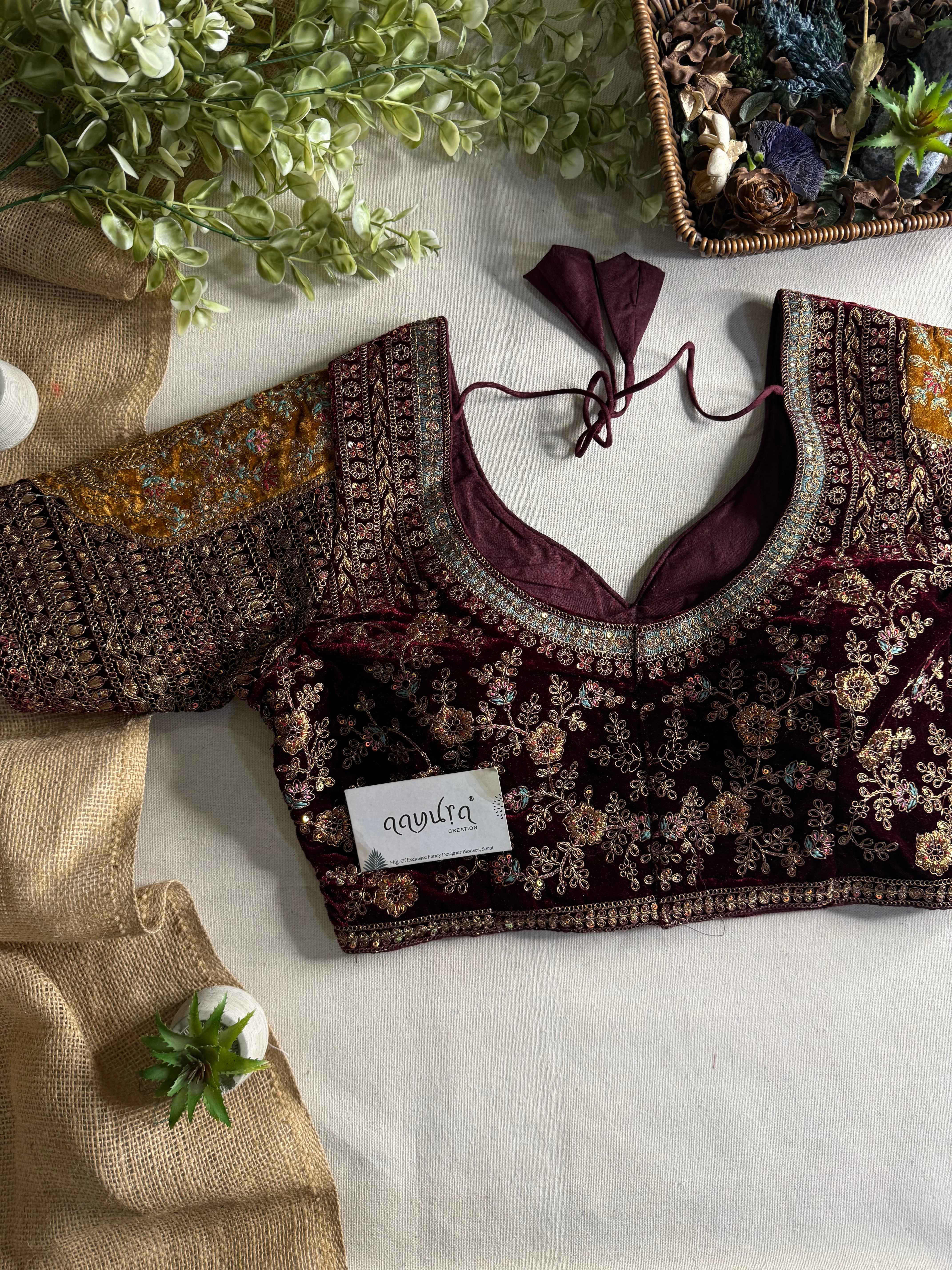 Aadhira Royal Velvet Blouse