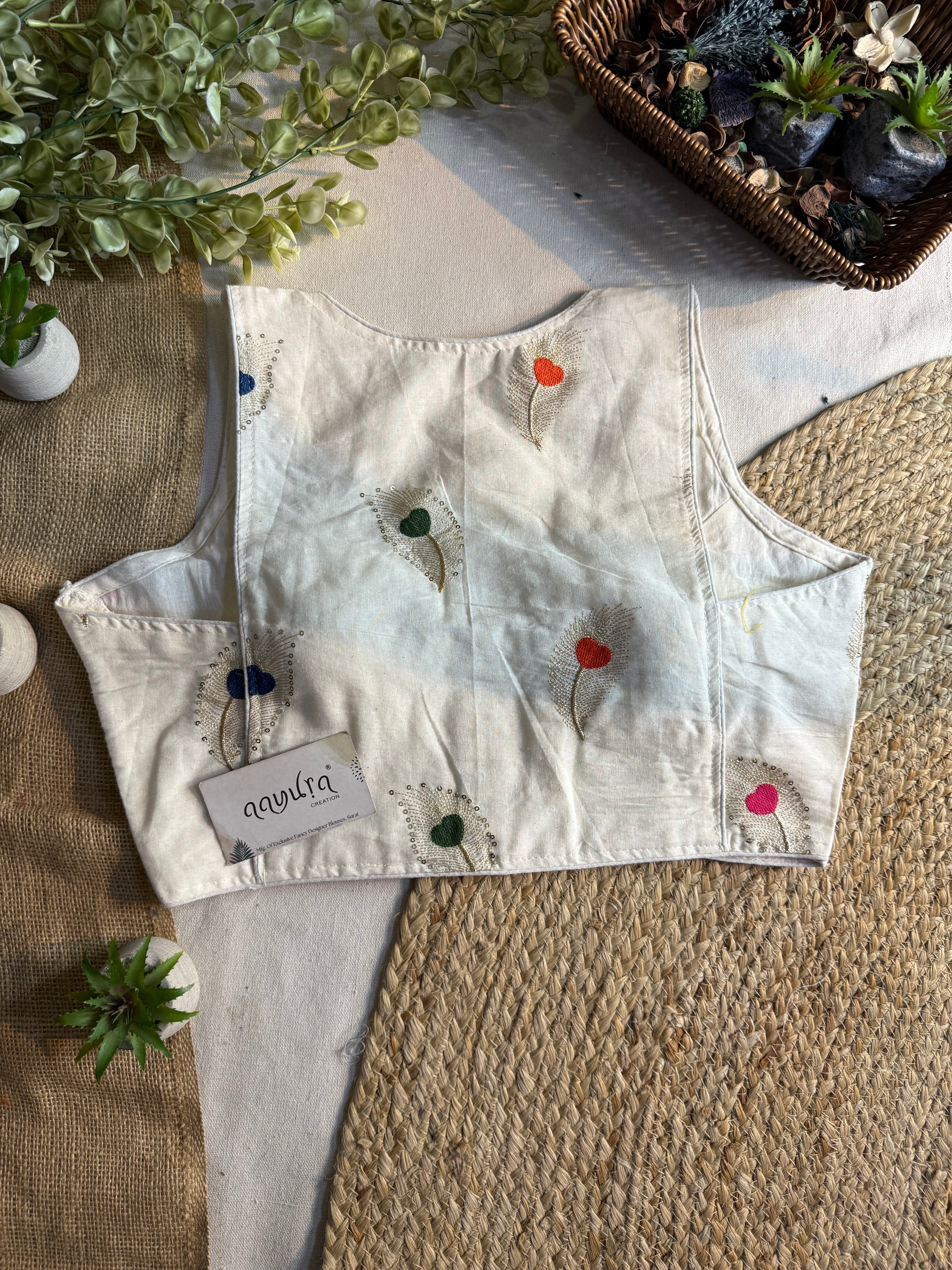 Ivory Bloom Sleeveless Blouse