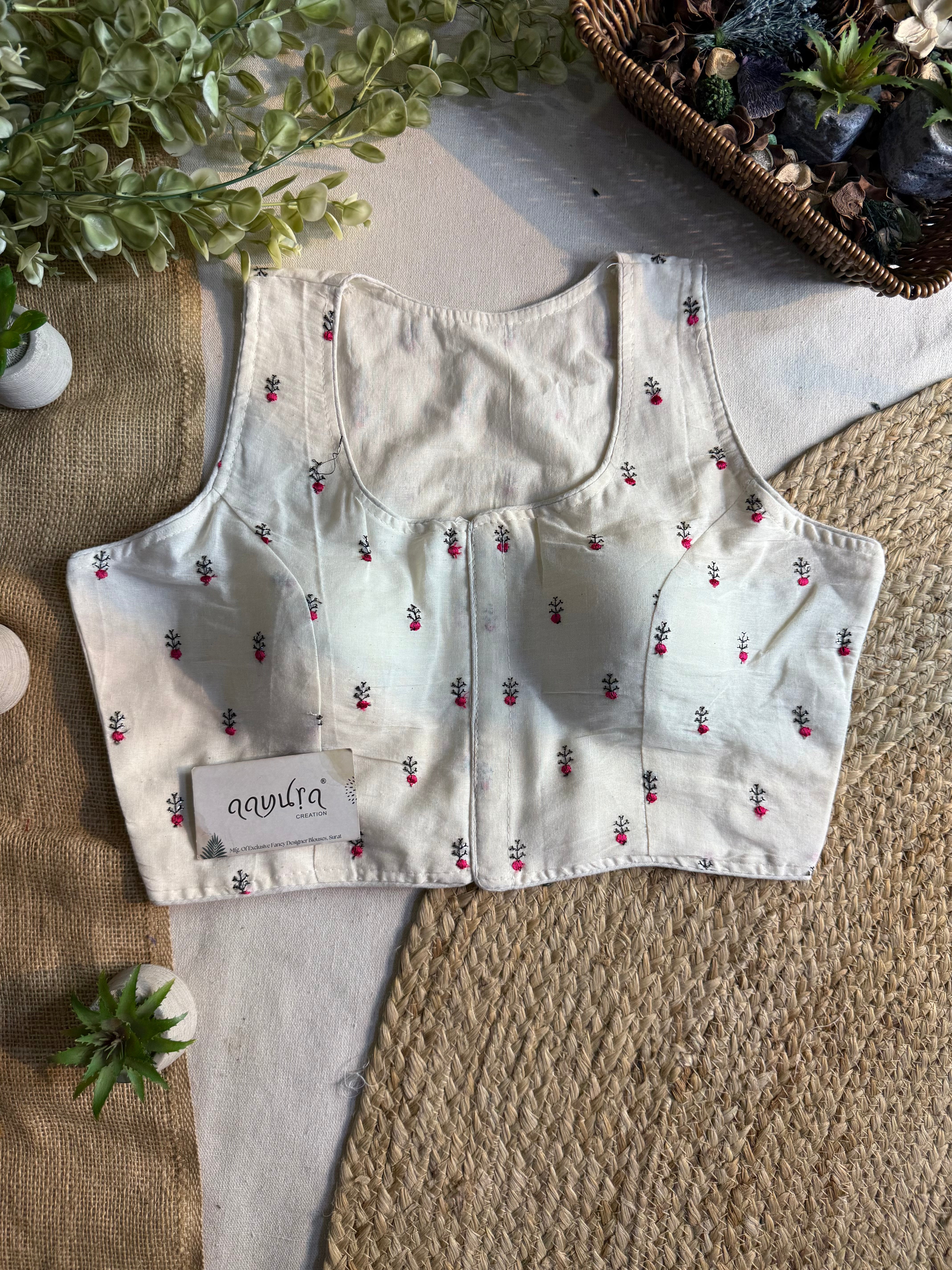 Ivory Bloom Sleeveless Blouse