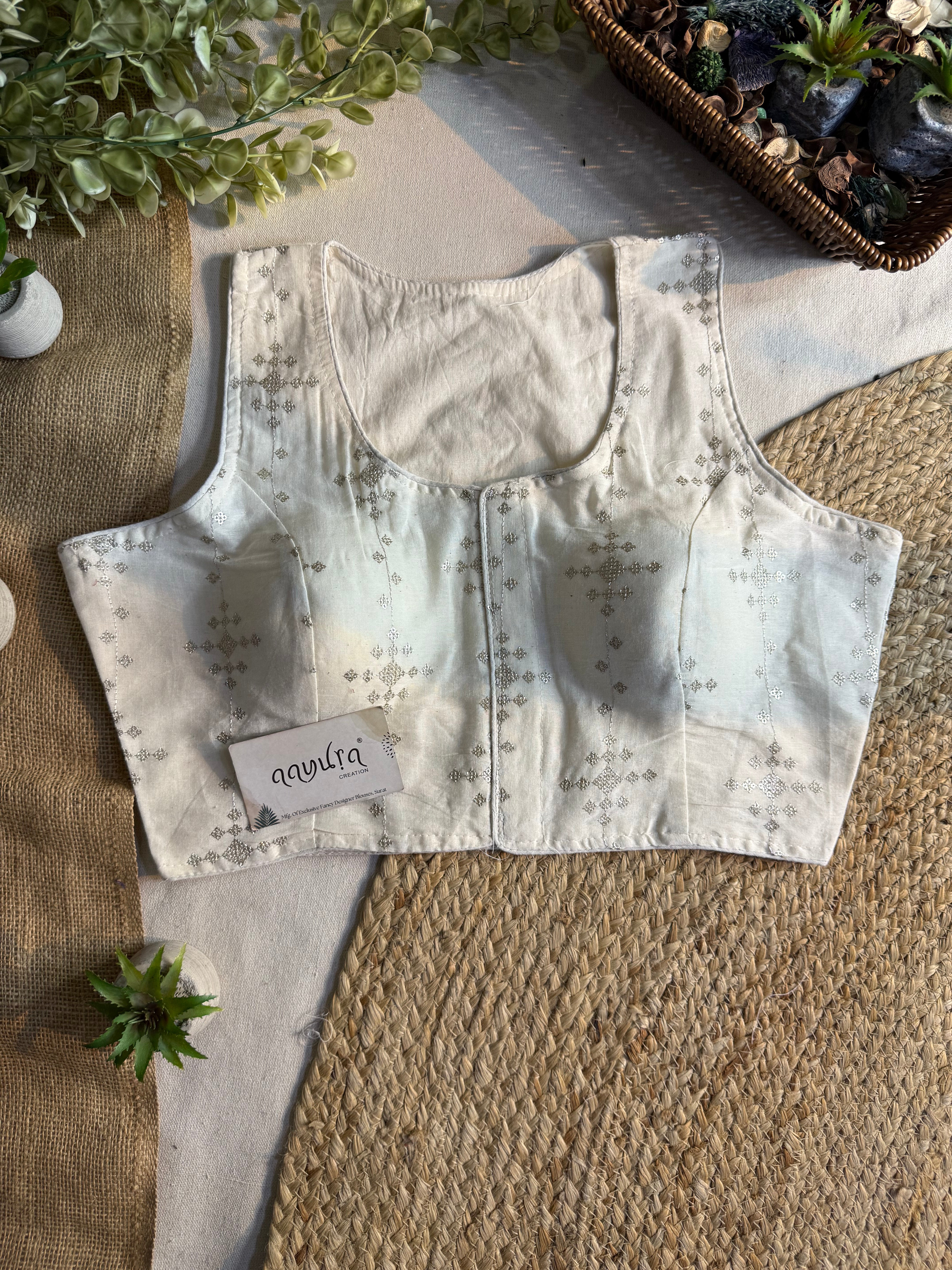 Ivory Bloom Sleeveless Blouse