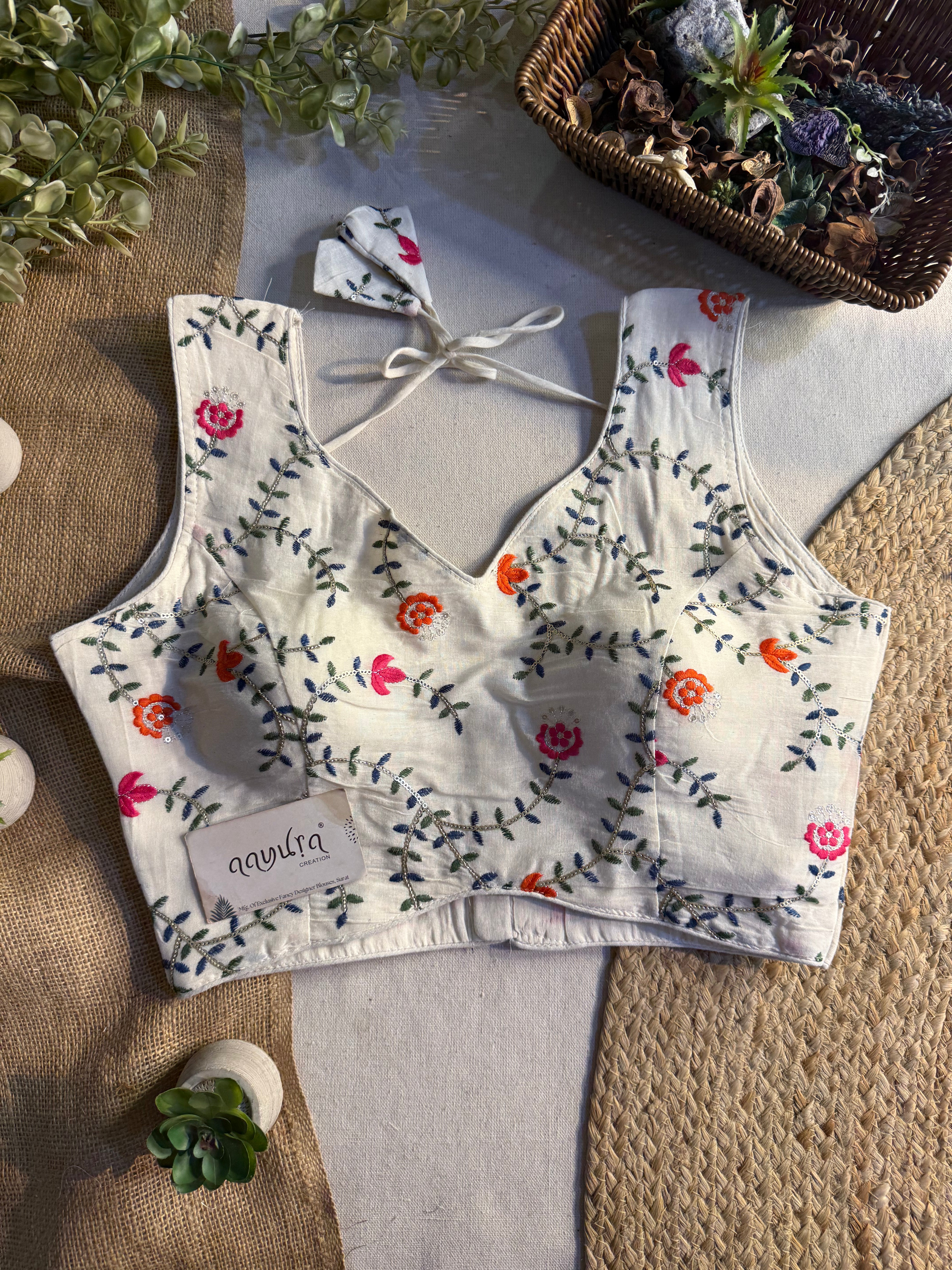 Off-White Flora Embroidered Blouse