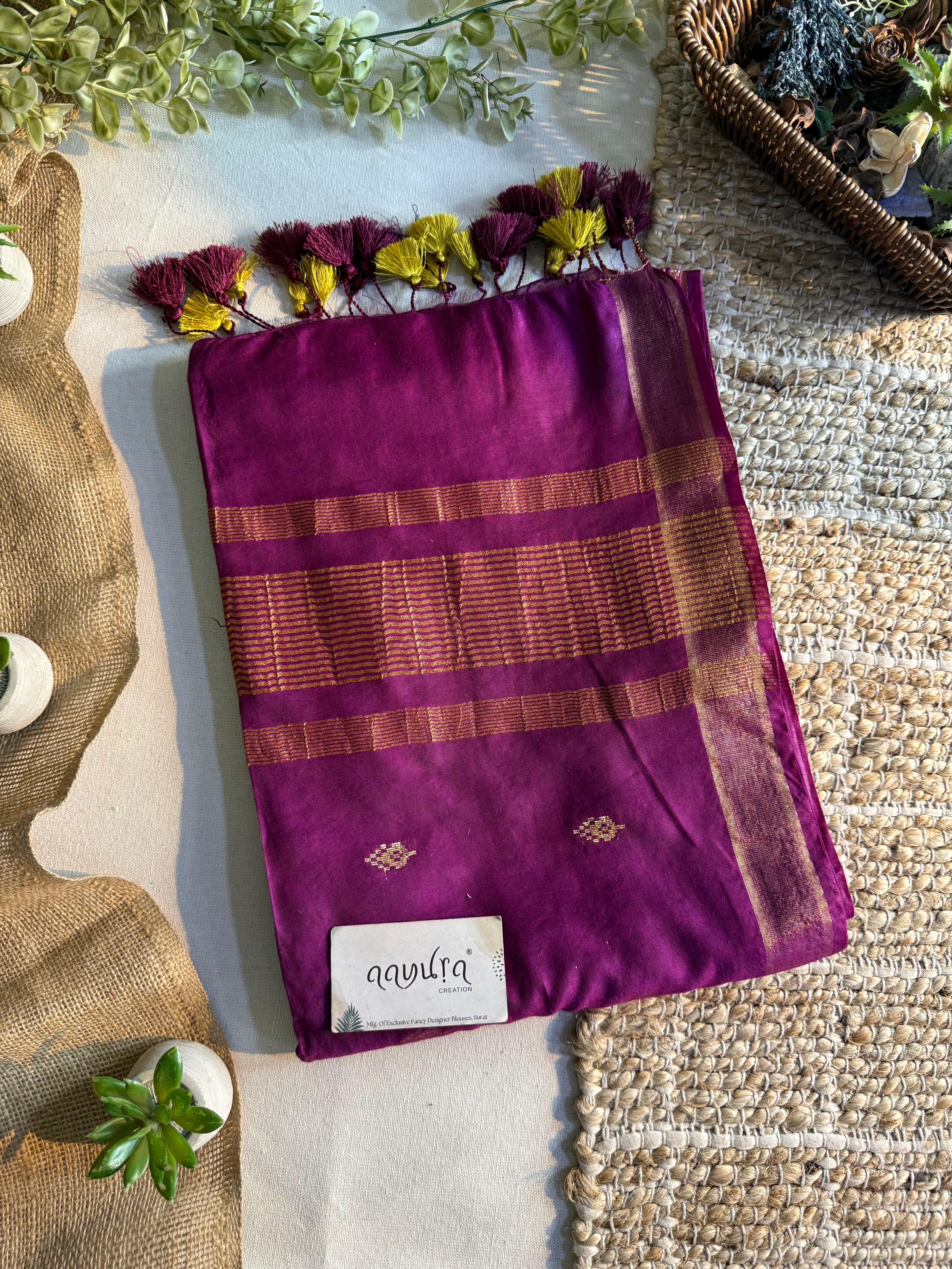 Aaradhya Semi Silk Viscose Zari Saree