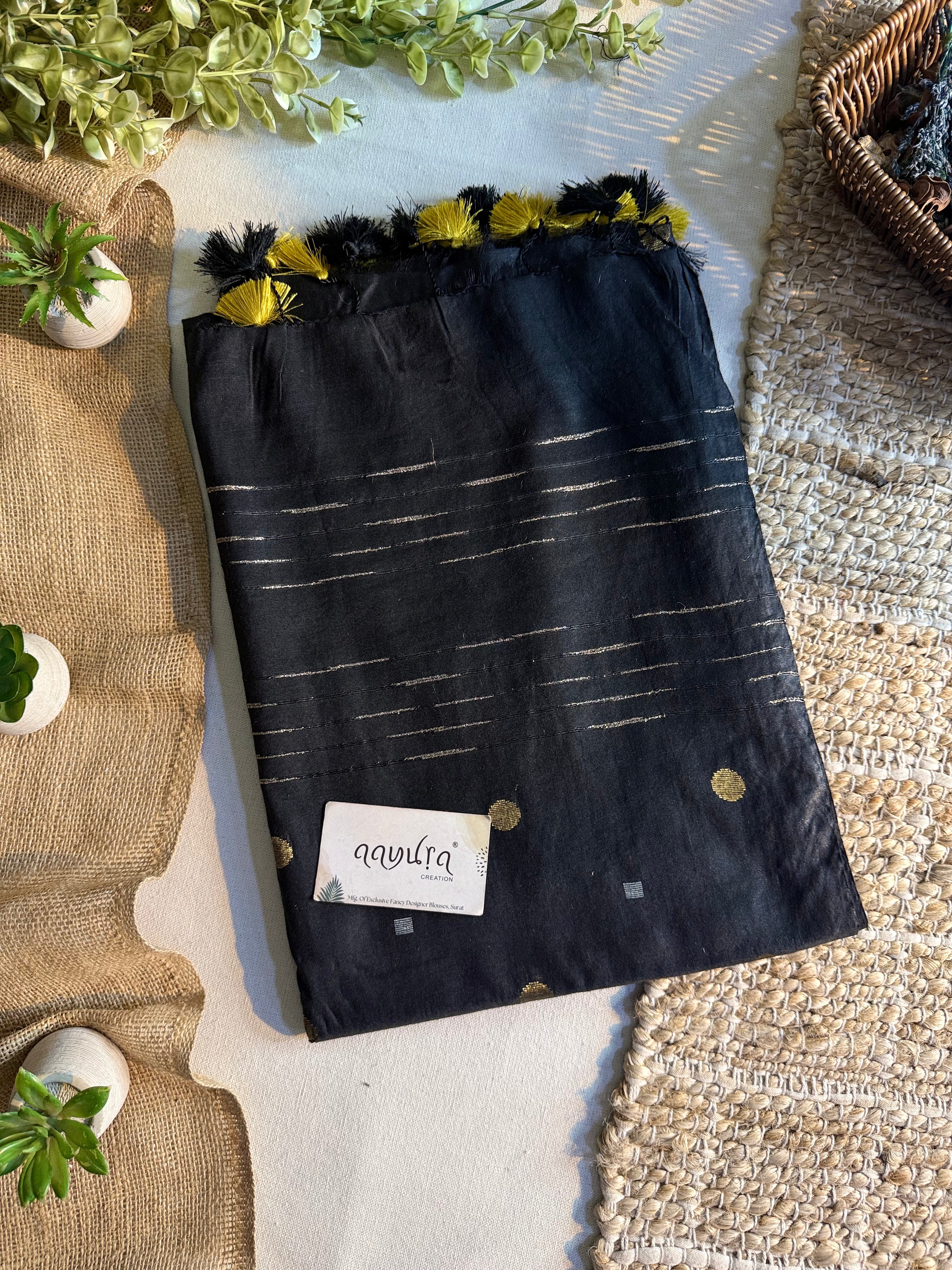 Golden Butta Semi Silk Viscose Saree