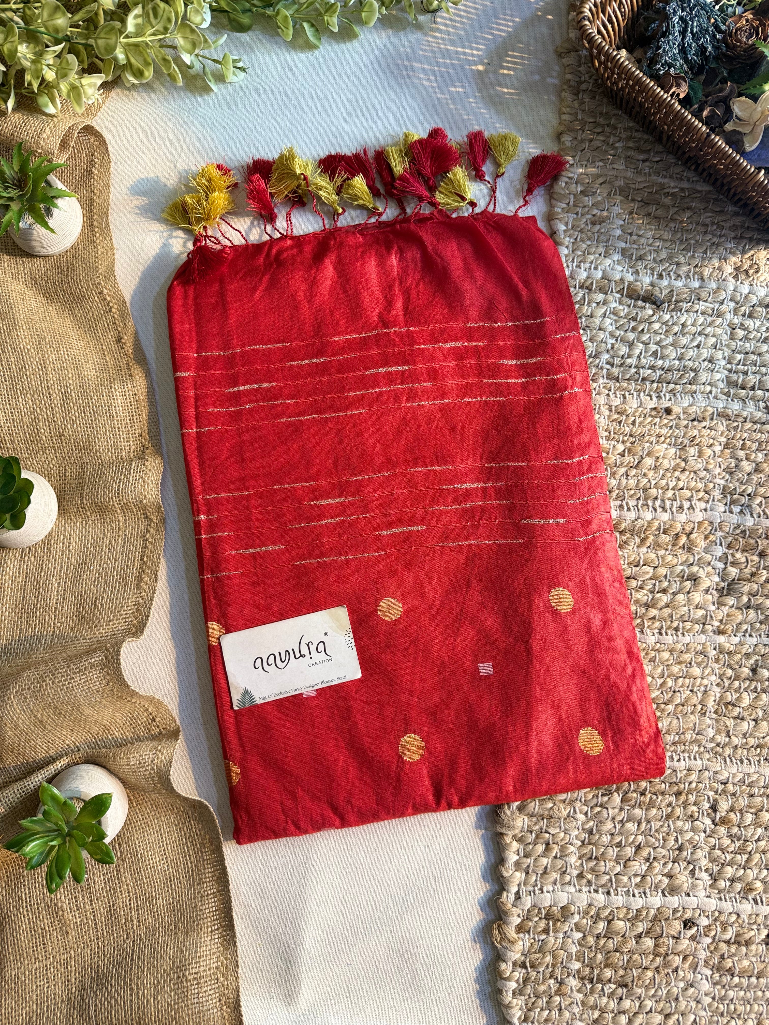 Golden Butta Semi Silk Viscose Saree