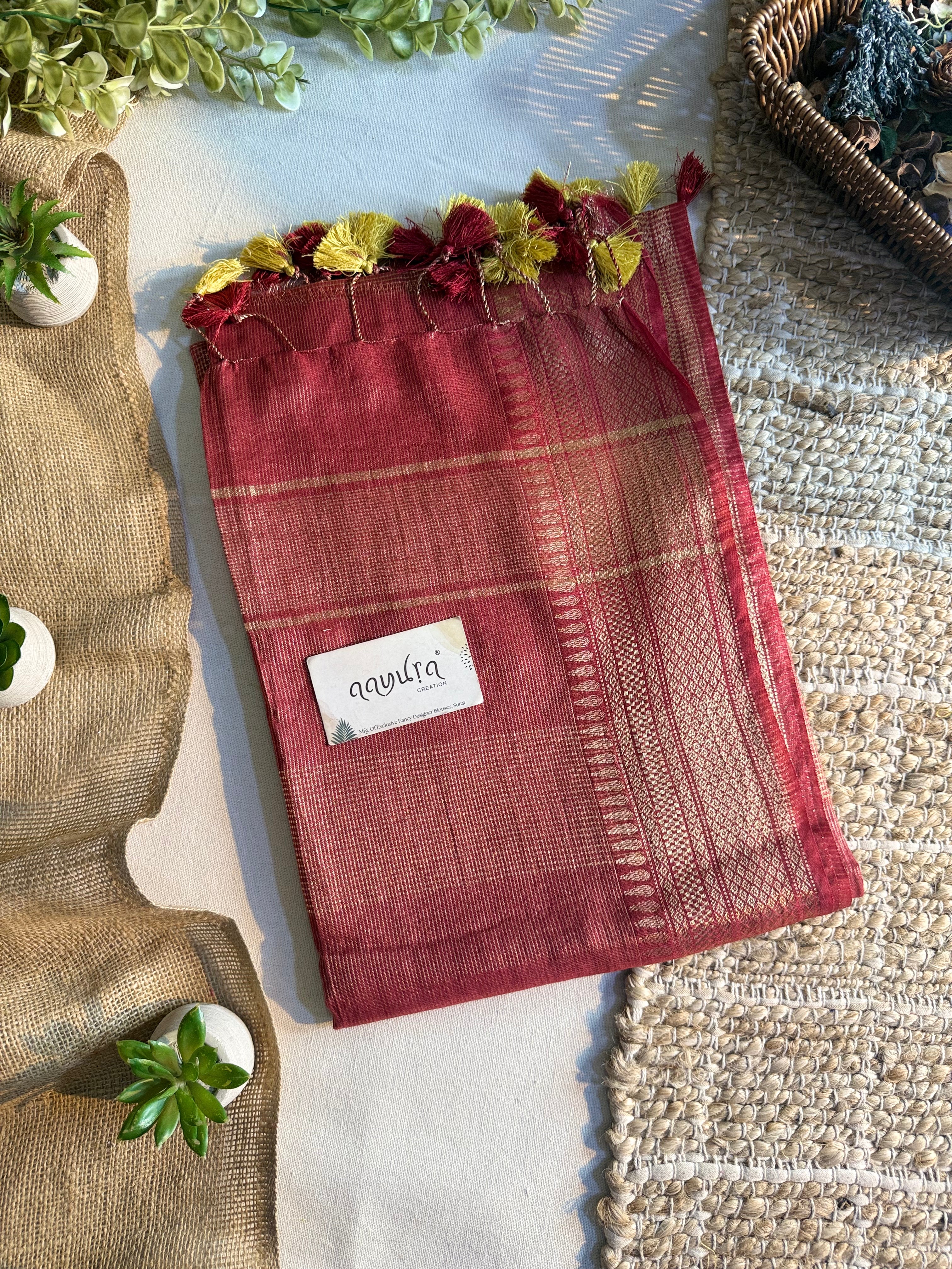 Aaradhya Mini Temple Semi Silk Saree