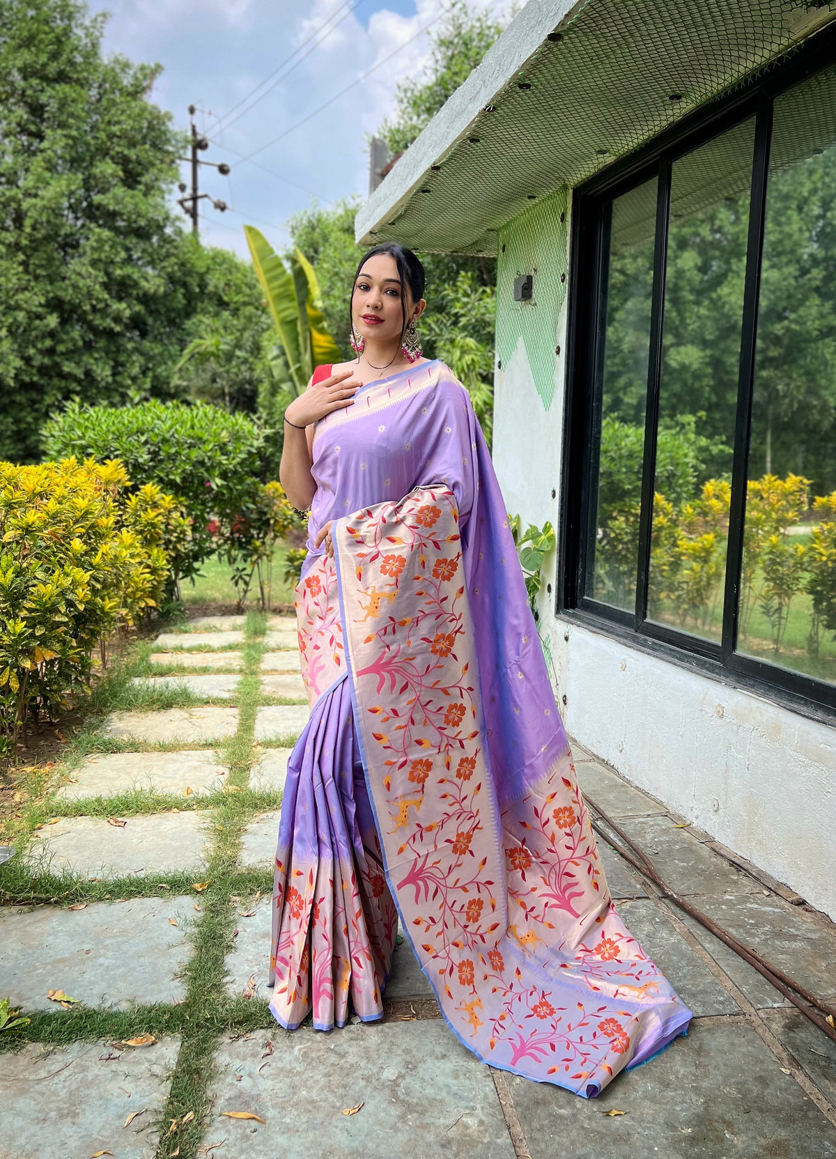Aabha Regal Zari Silk Saree Without Border