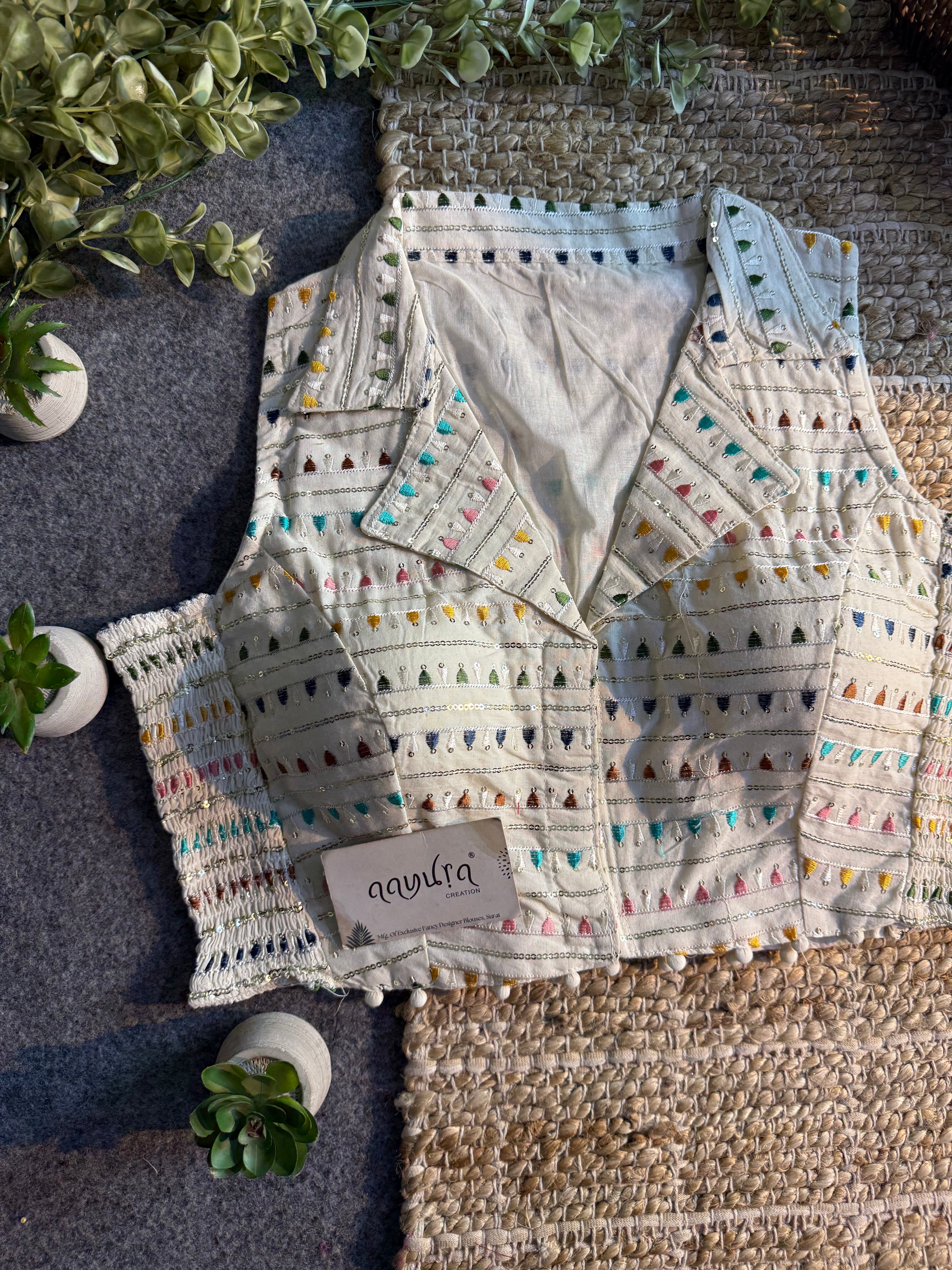 Regal Threadwork Collar Blouse