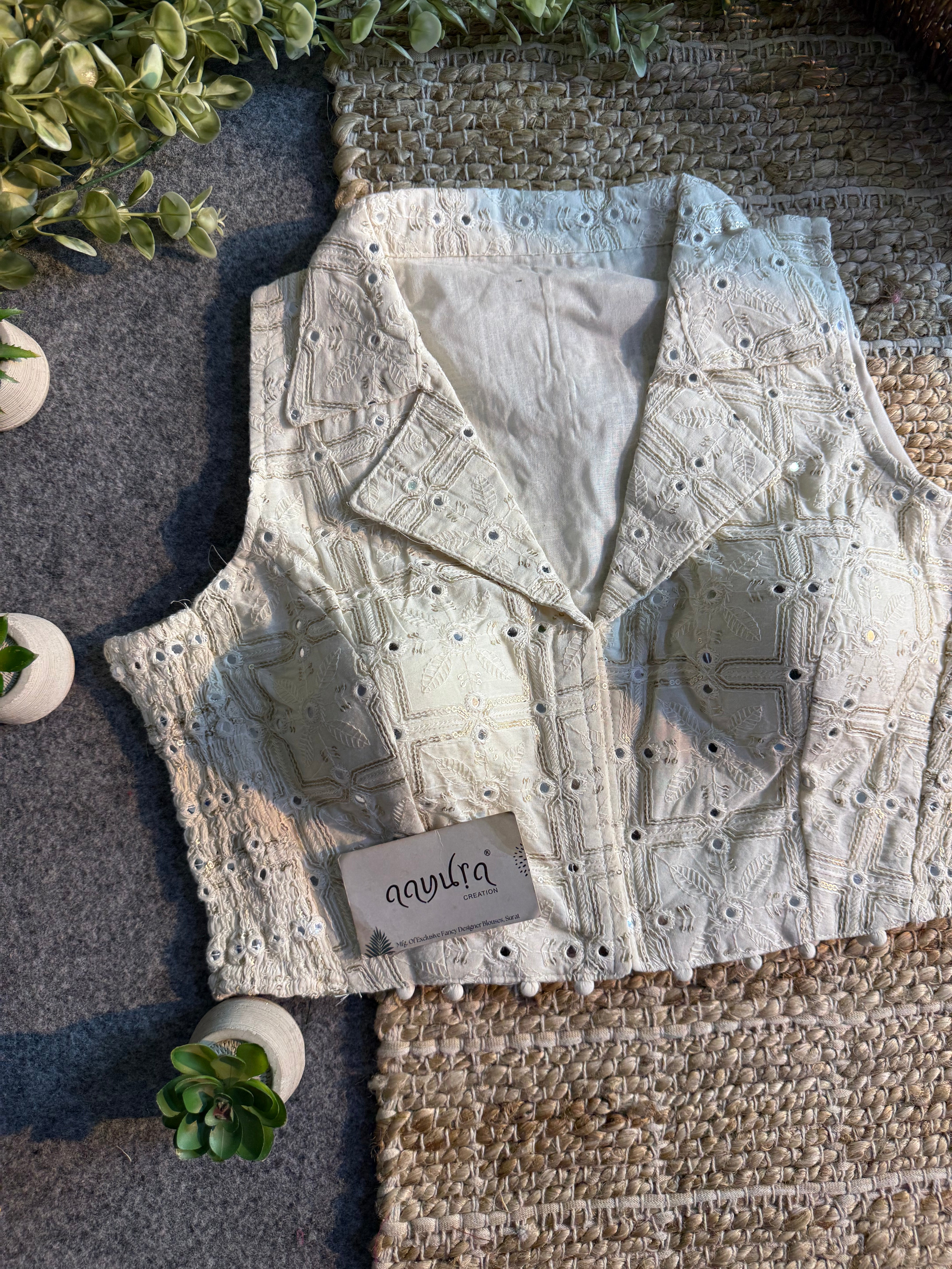Regal Threadwork Collar Blouse