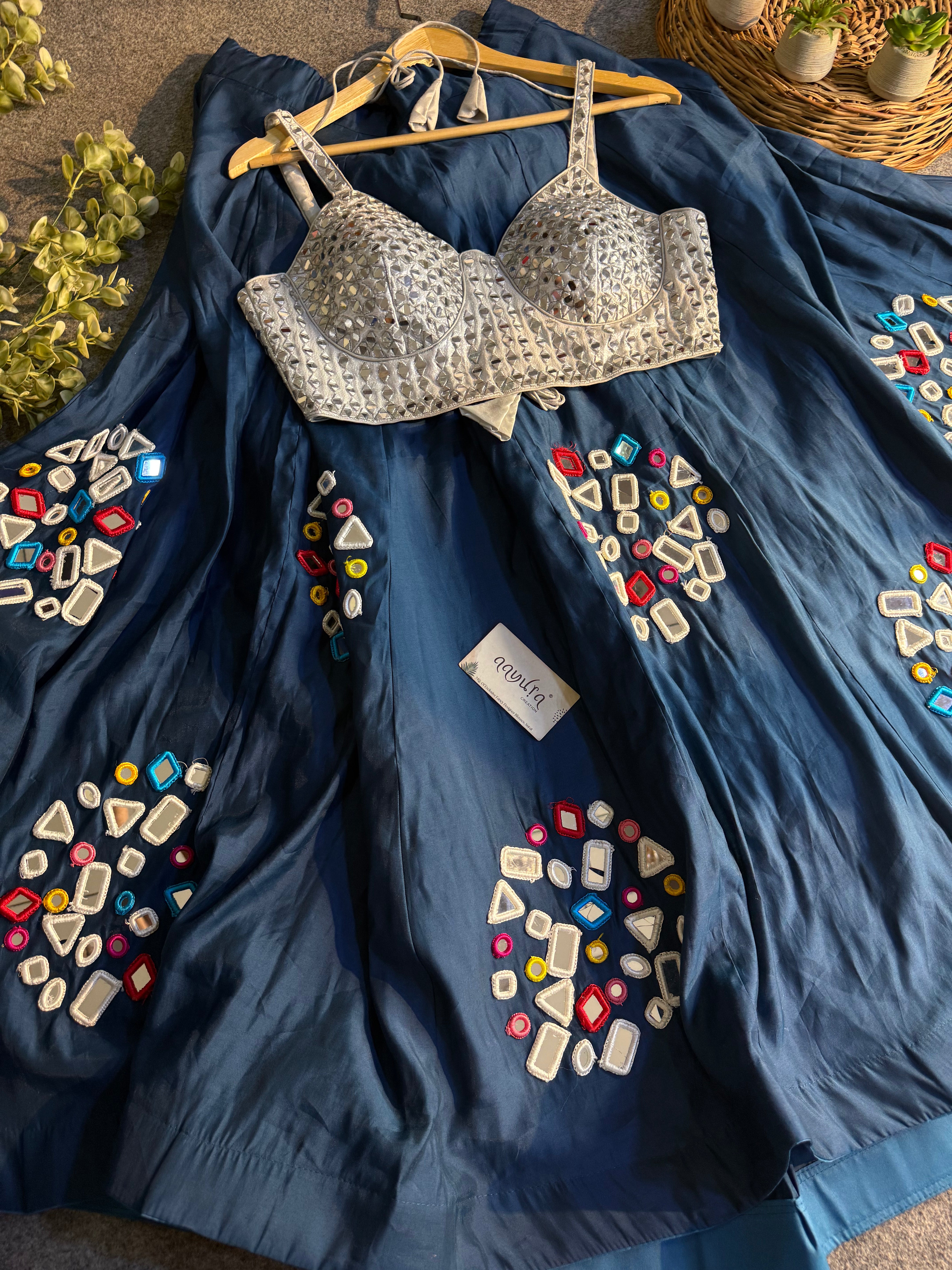 Heritage Gamthi Mirror Lehenga Set