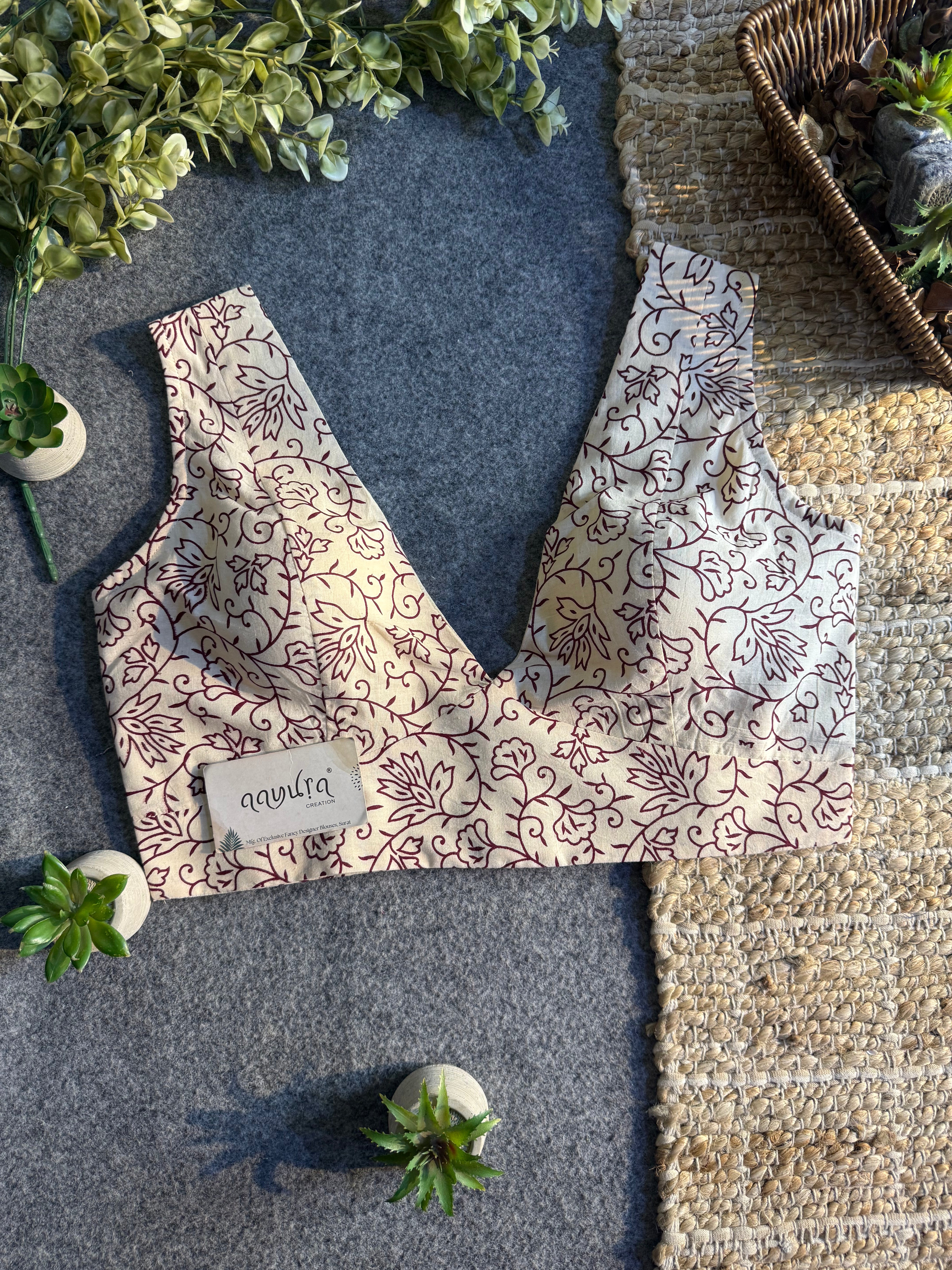 Ajrakh V neck