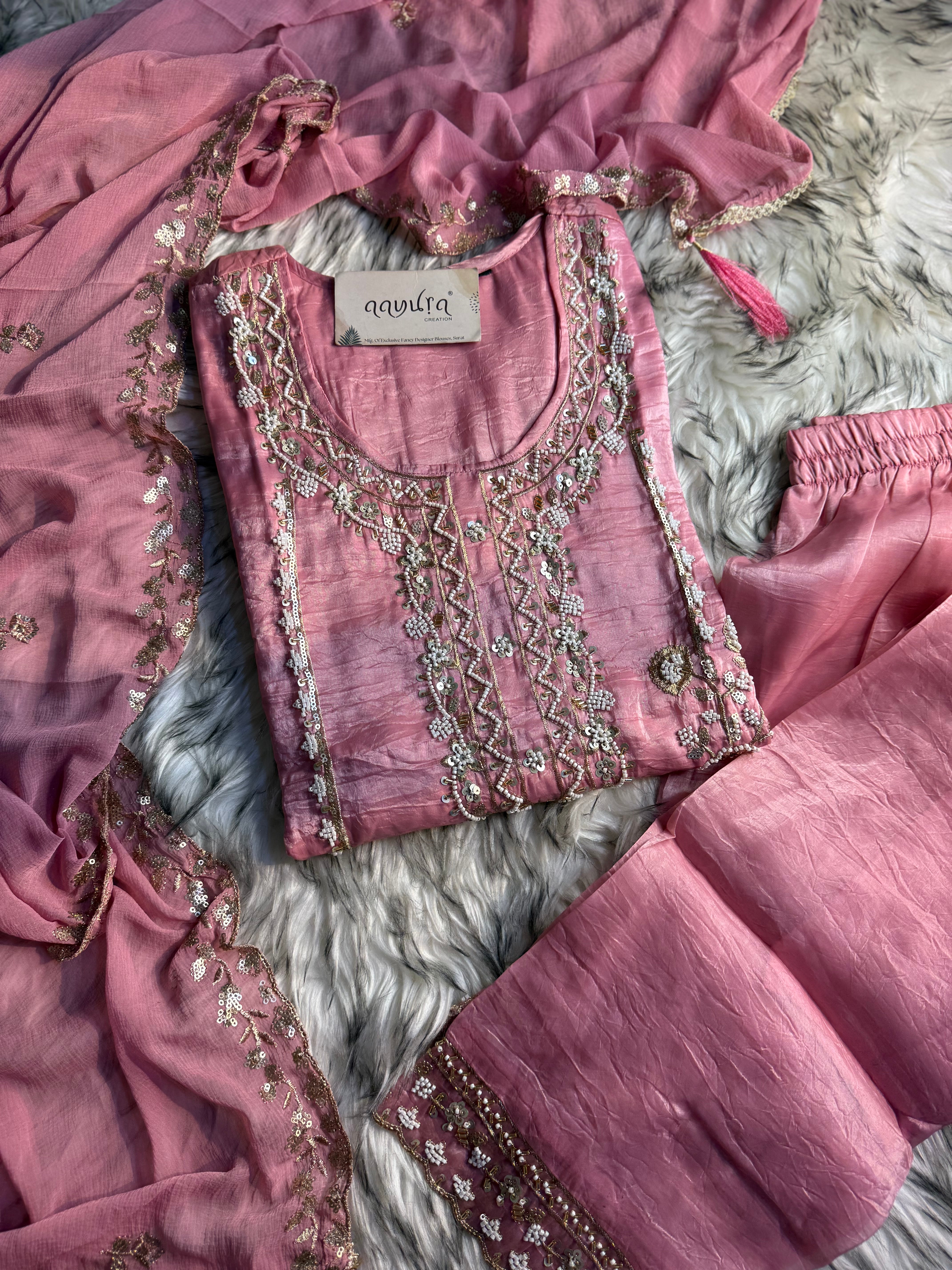 Nazrana Dolomite Silk Sharara Set