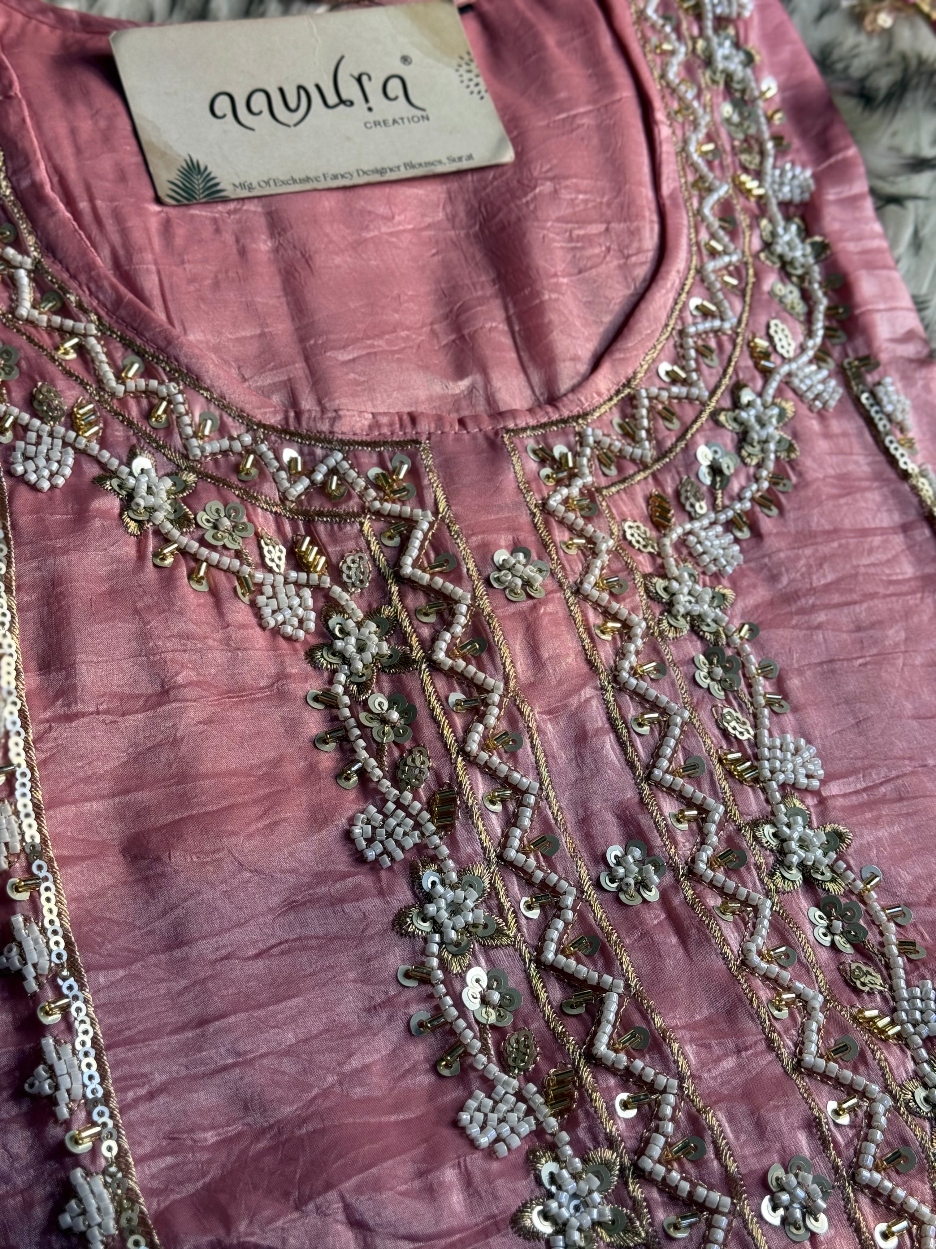 Nazrana Dolomite Silk Sharara Set