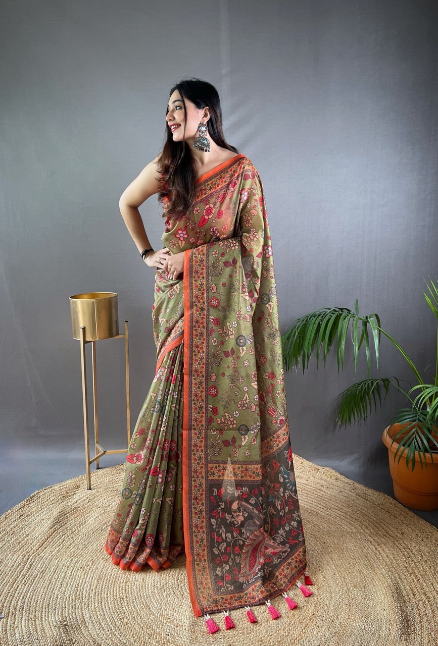 Charisma Pure Malai Cotton Saree
